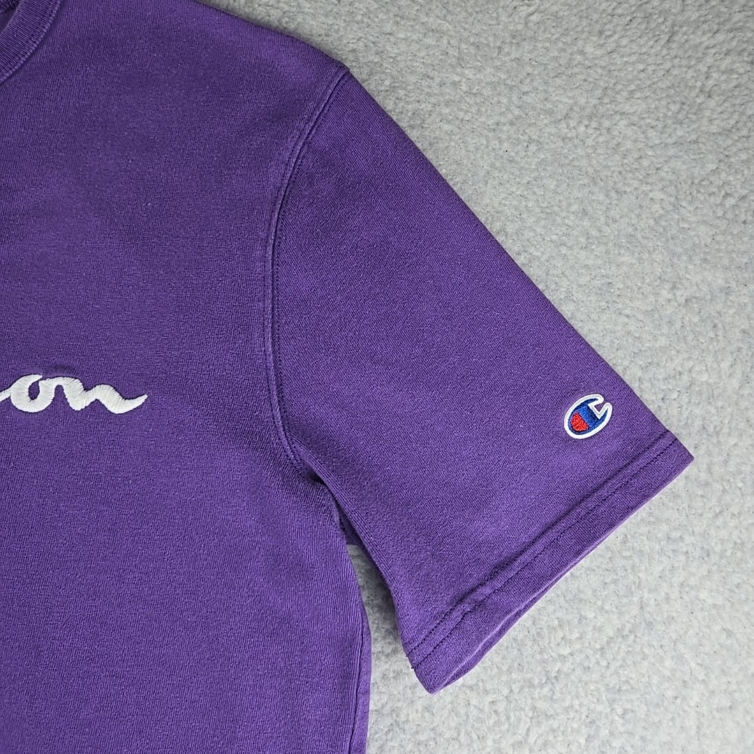 Champion Embroidered Logo T-Shirt Men’s Size Medium Purple Classic Sportswear