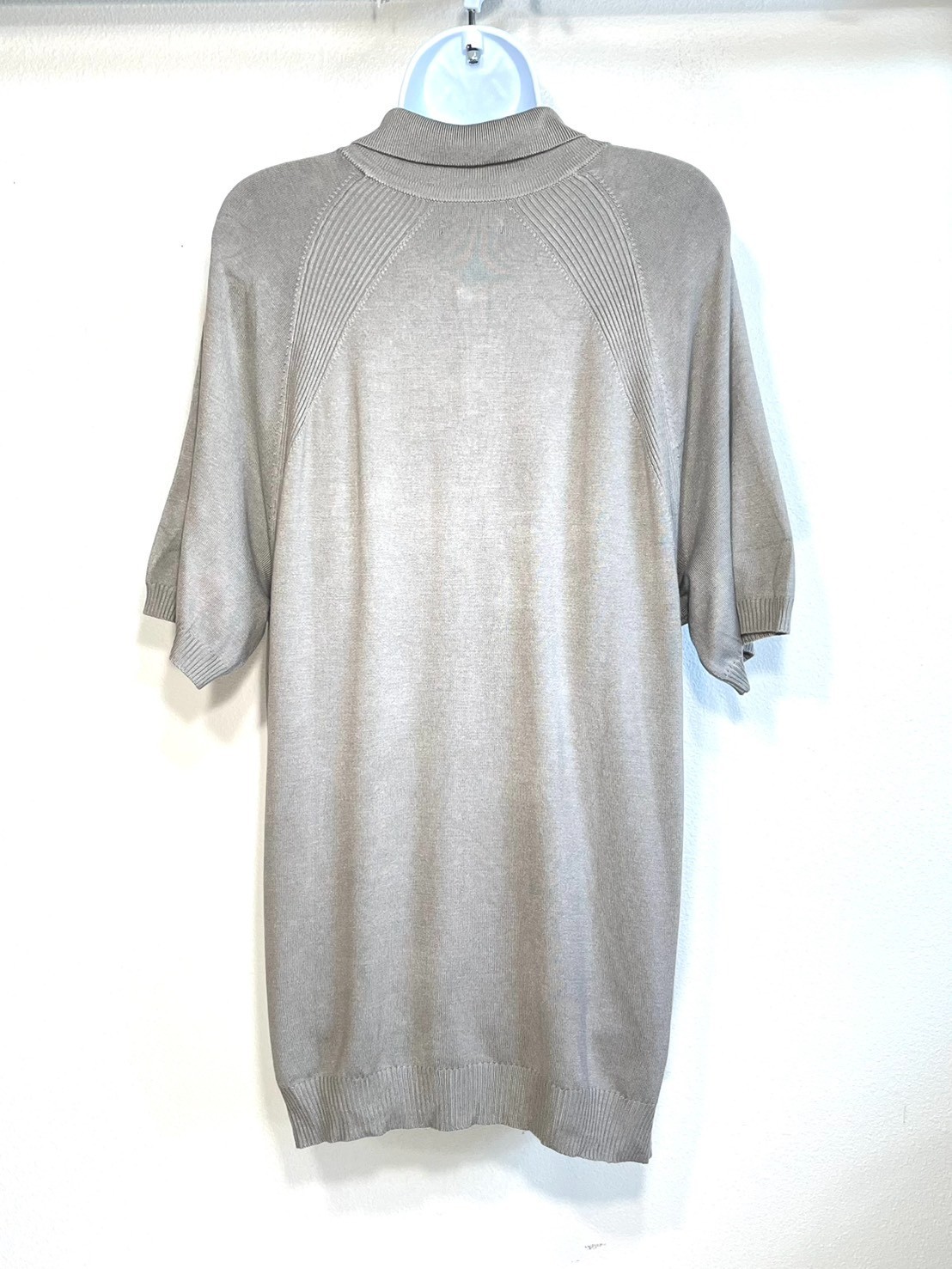 NWT Alfani Men’s XL Ribbed Raglan Sweater-Knit Polo Shirt Willow Wood Ash $50