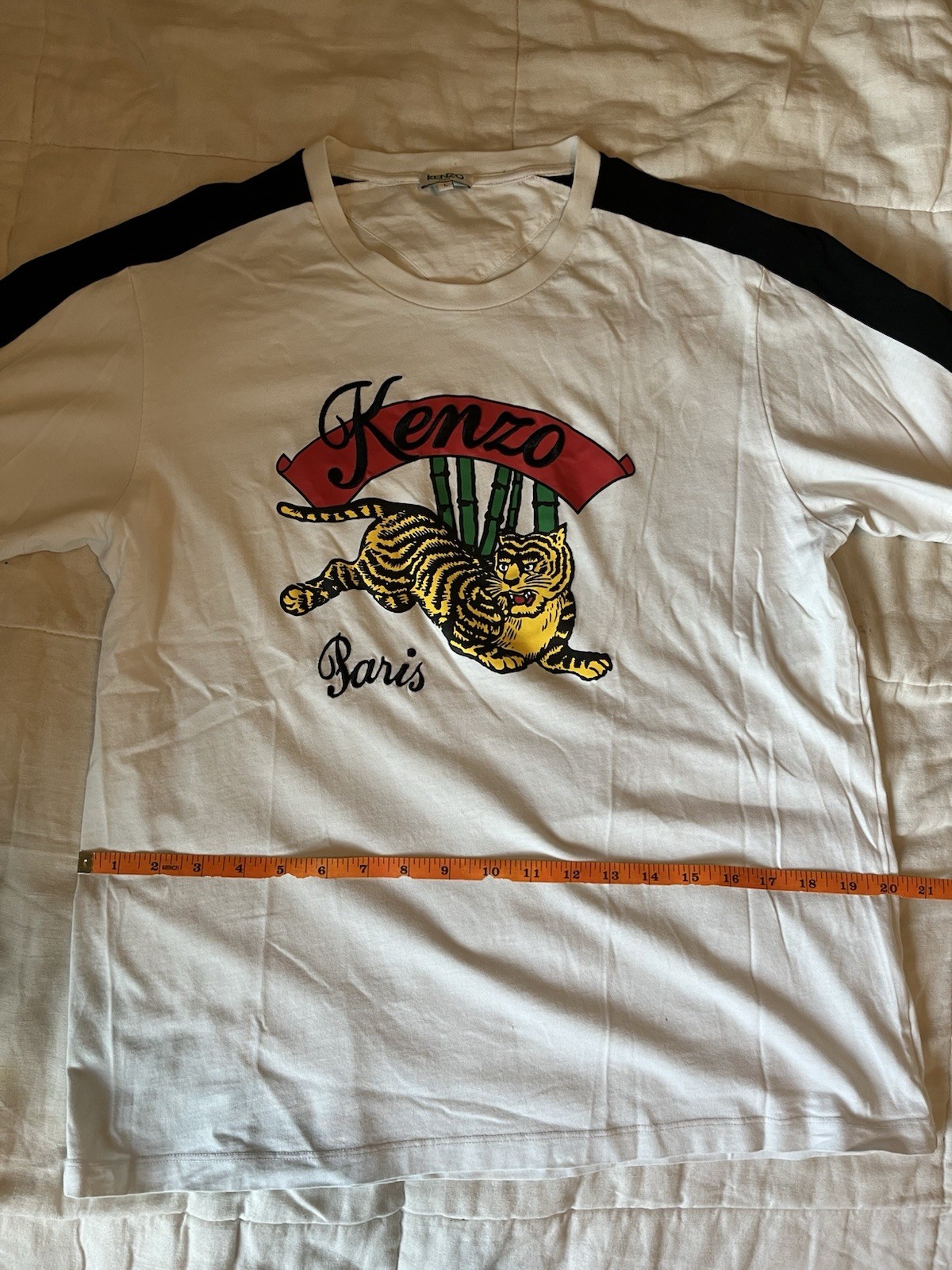 KENZO Paris Tiger Graphic Crew Neck Short Sleeve T-Shirt White/Black Men’s L
