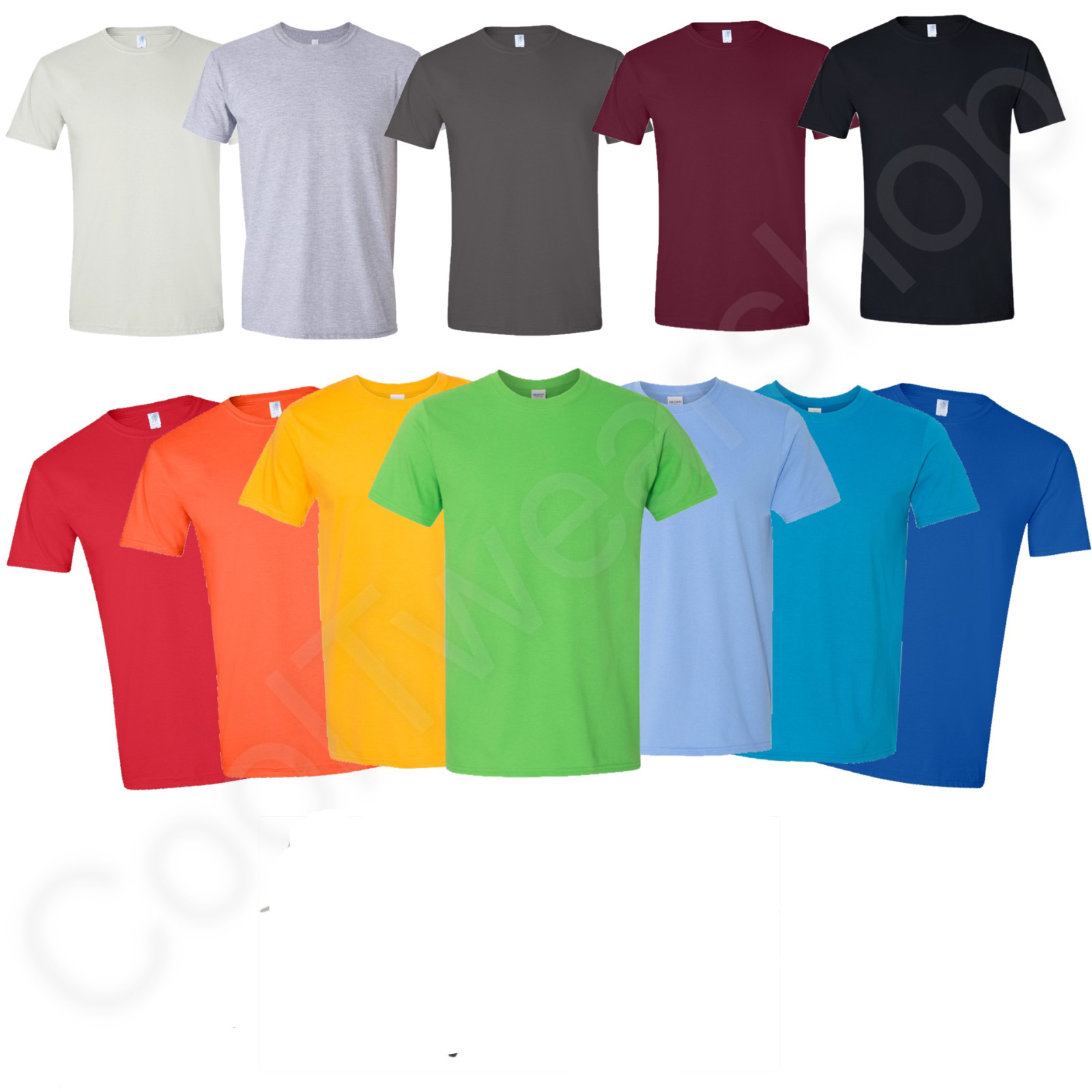 NEW Gildan Men’s Softystyle Ringspun Cotton Short Sleeves Plain T-shirt 64000