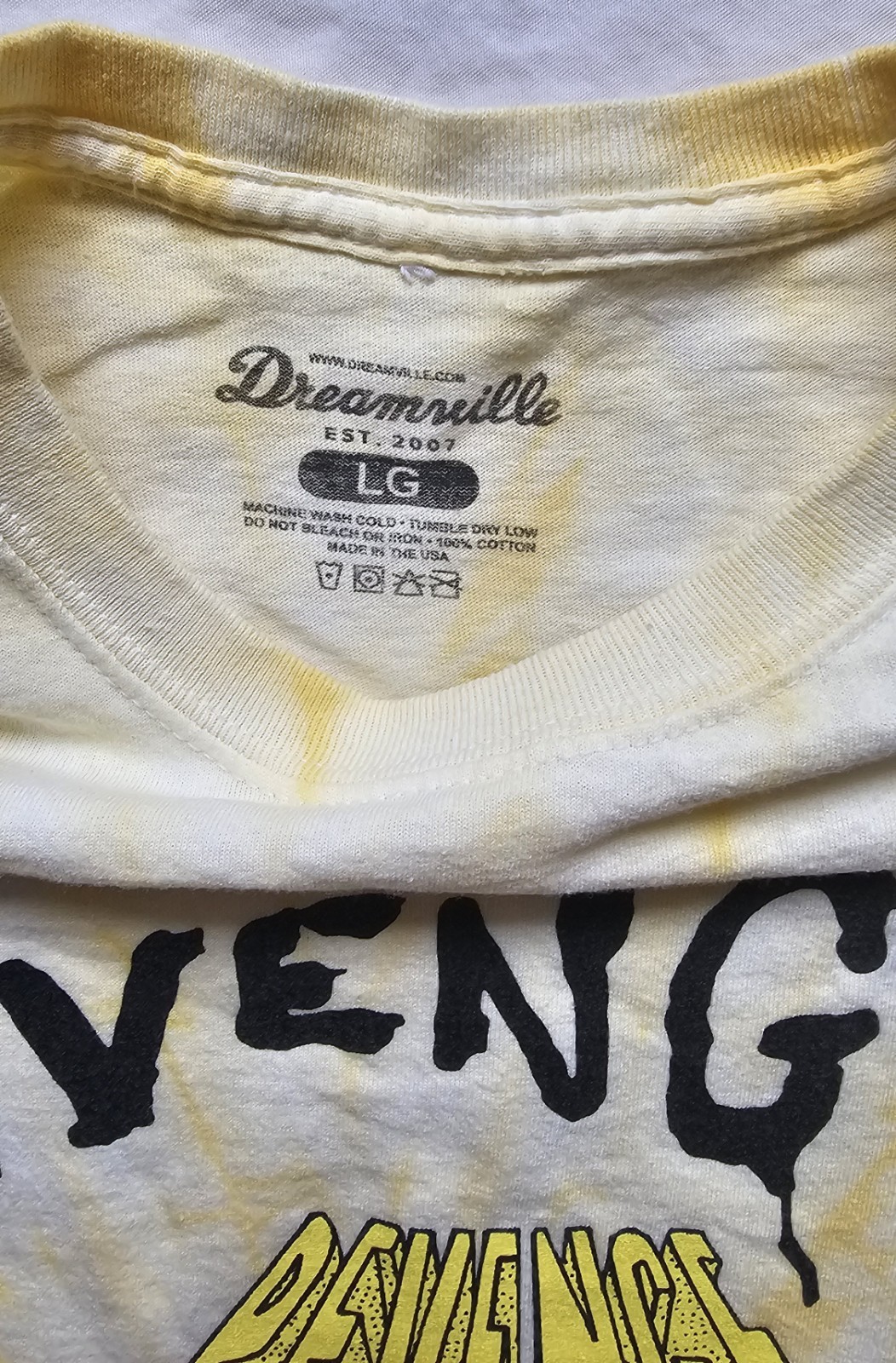 Dreamville J. Cole Revenge Tie Dye Graphic T-Shirt Men’s Streetwear Hip Hop