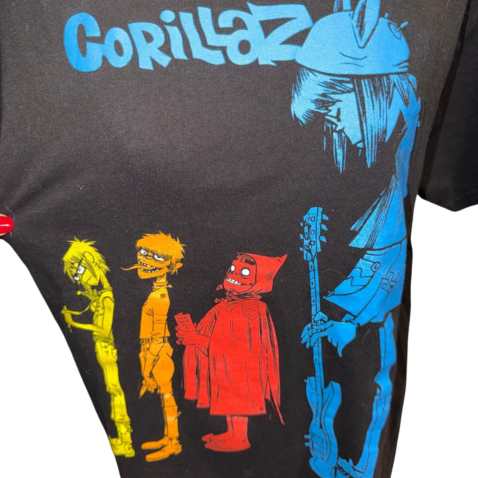Gorillaz Graphic T-Shirt Alstyle Heavyweight Black Band Tee Character Print Med