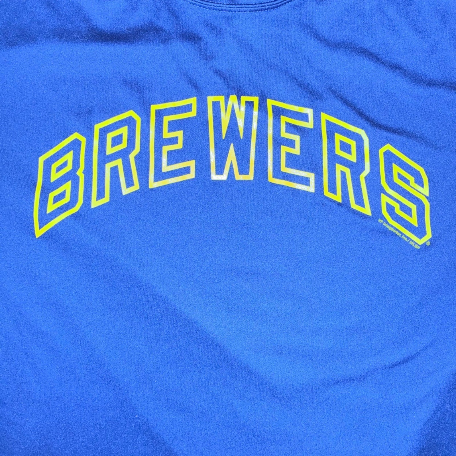 MLB Genuine Merchandise Milwaukee Brewers T-Shirt Mens Large Blue Performance L