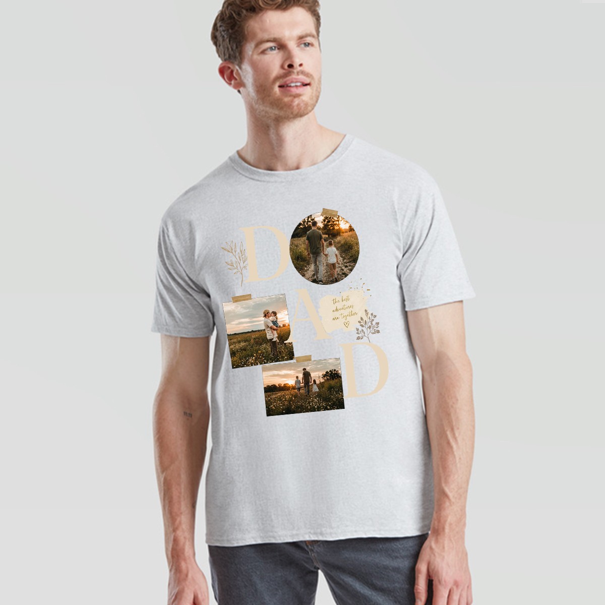 Personalised Mens T Shirt Custom Add Your Photo Text Front Back Print Tee