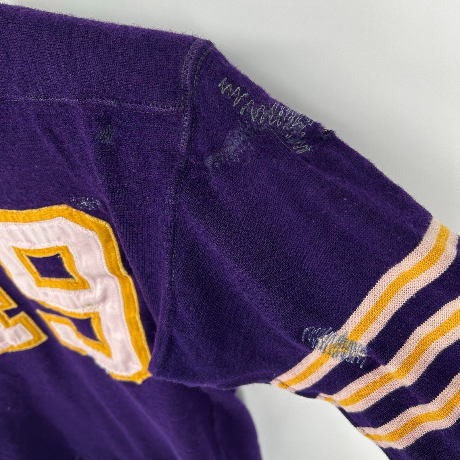 VTG 20s 30s Purple O’Shea Knitting Mills Wool Button Crotch Football Jersey 42