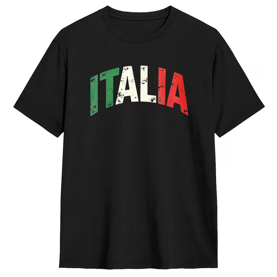 Italia Flag Unisex Black T-shirt