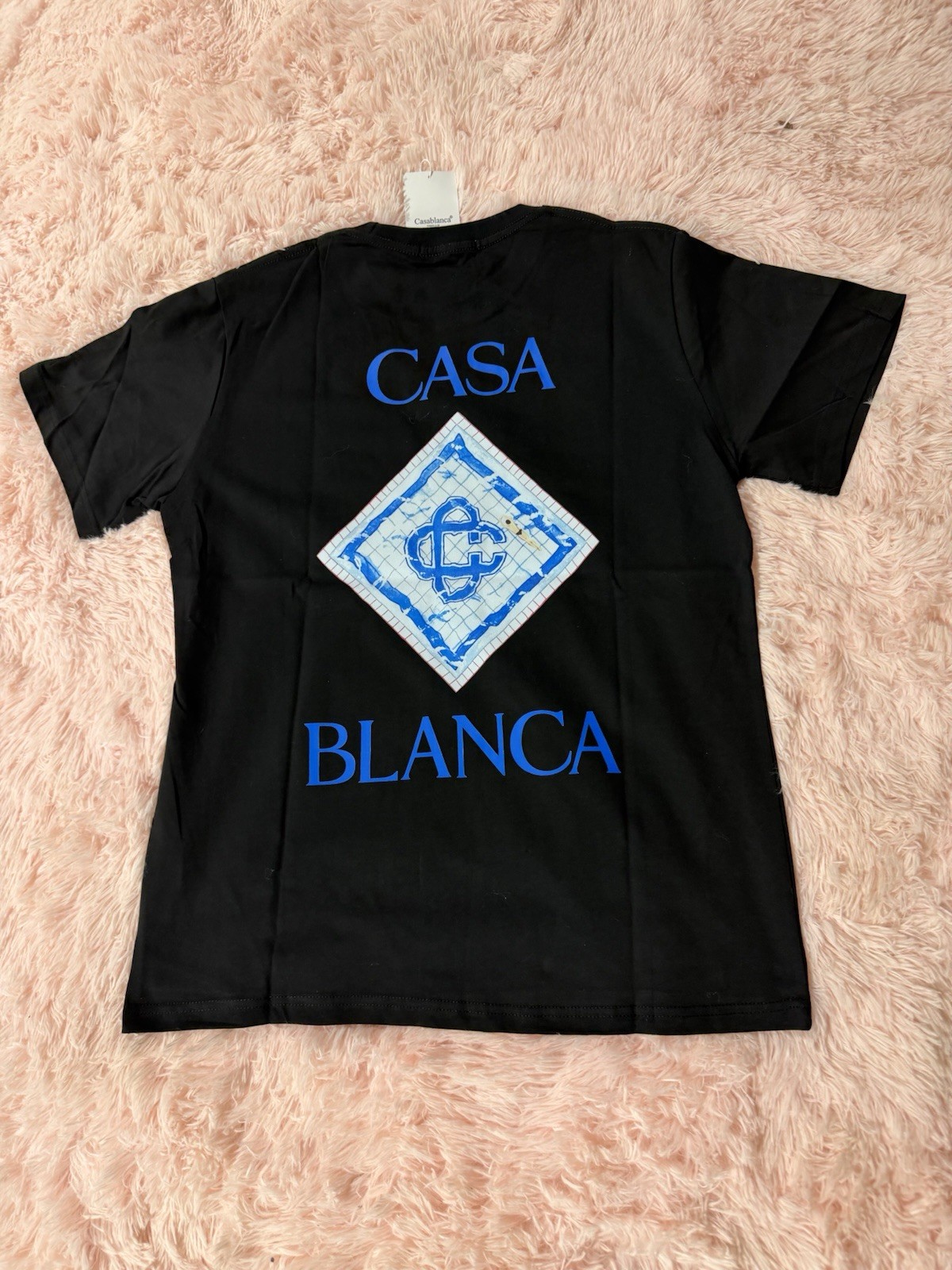 Casablanca Men’s S Black Graphic Logo Print Crew Neck Short Sleeve T-Shirt