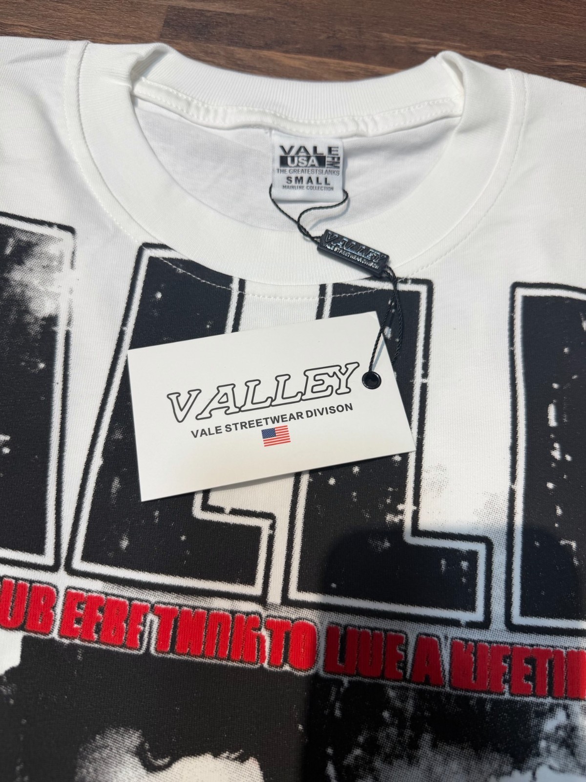 White /Gray Valley Tee Shirt Short Sleeve S-M-L-XL