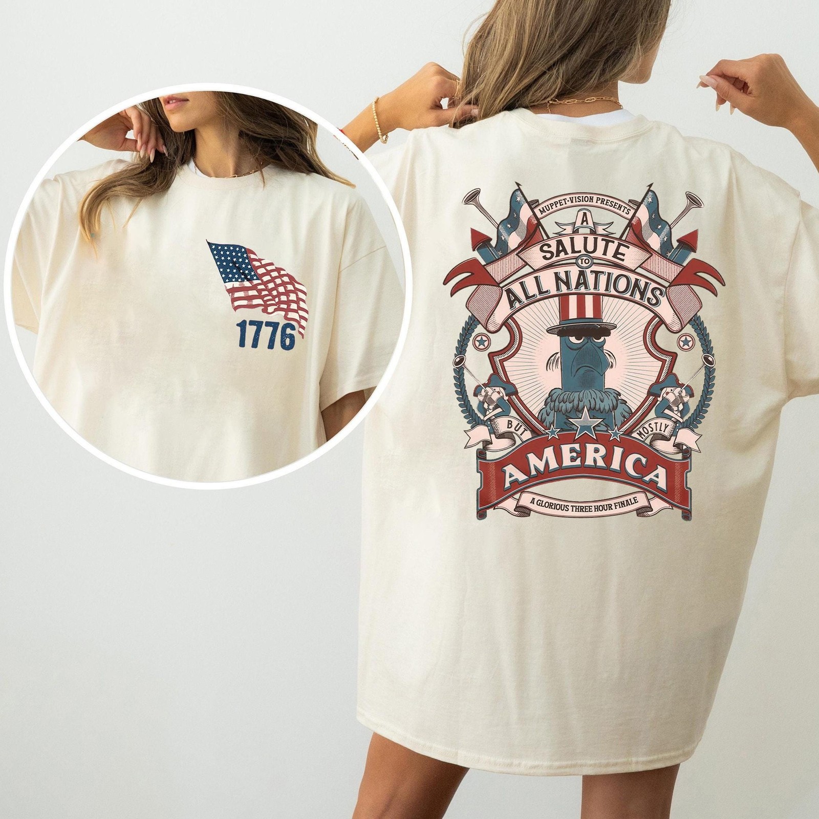 Patriotic Sam Eagle Muppets Shirt But Mostly America July 4th Disney