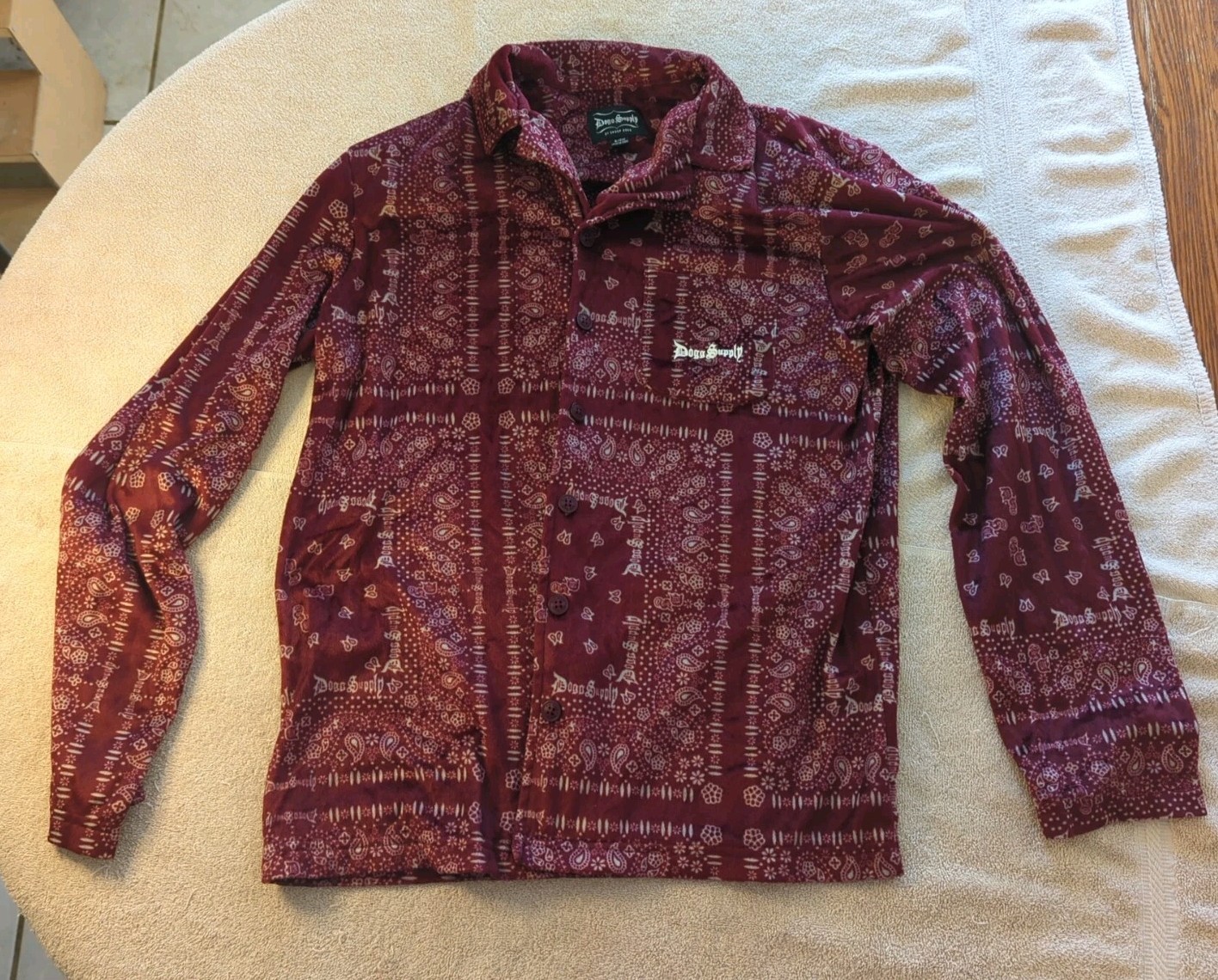 Dogg Supply By Snopp Dogg Red Pajamas Long Sleeve Top Shirt Mens Size Small