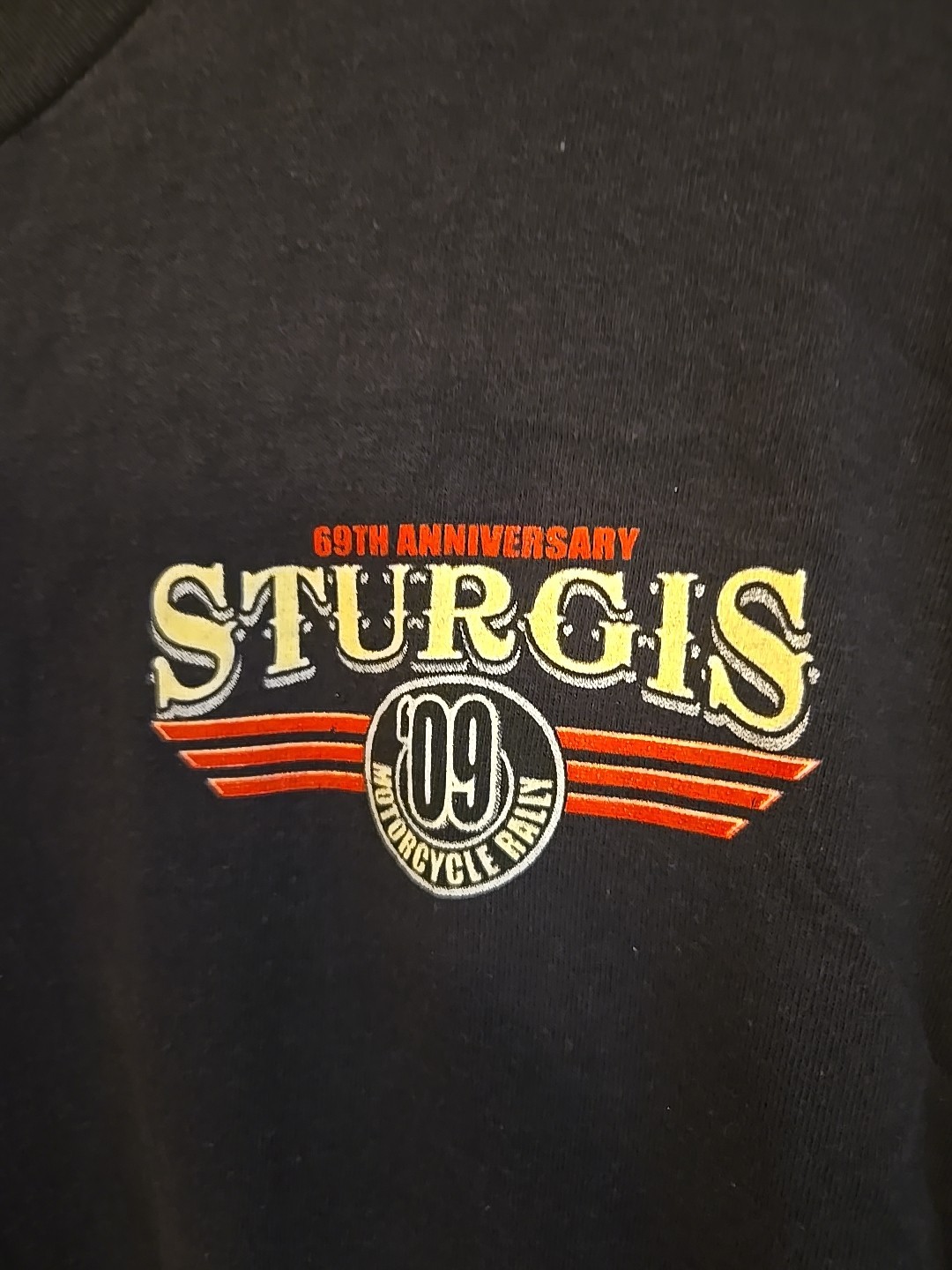 Sturgis 2009 Motorcycle Rally Graphic T Shirt Black Men’s Size L Pin Up Art