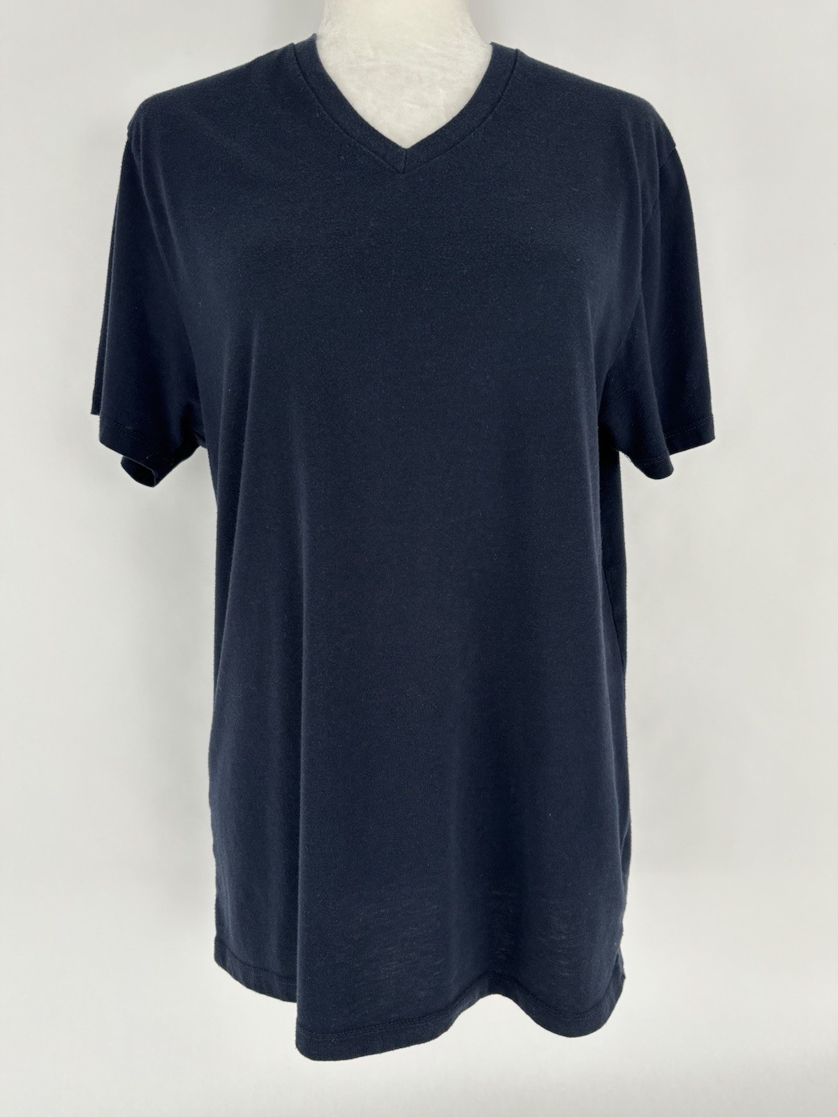 Old Navy Solid Navy Blue V-Neck Neck Short Sleeve T-Shirt Men’s Size Medium