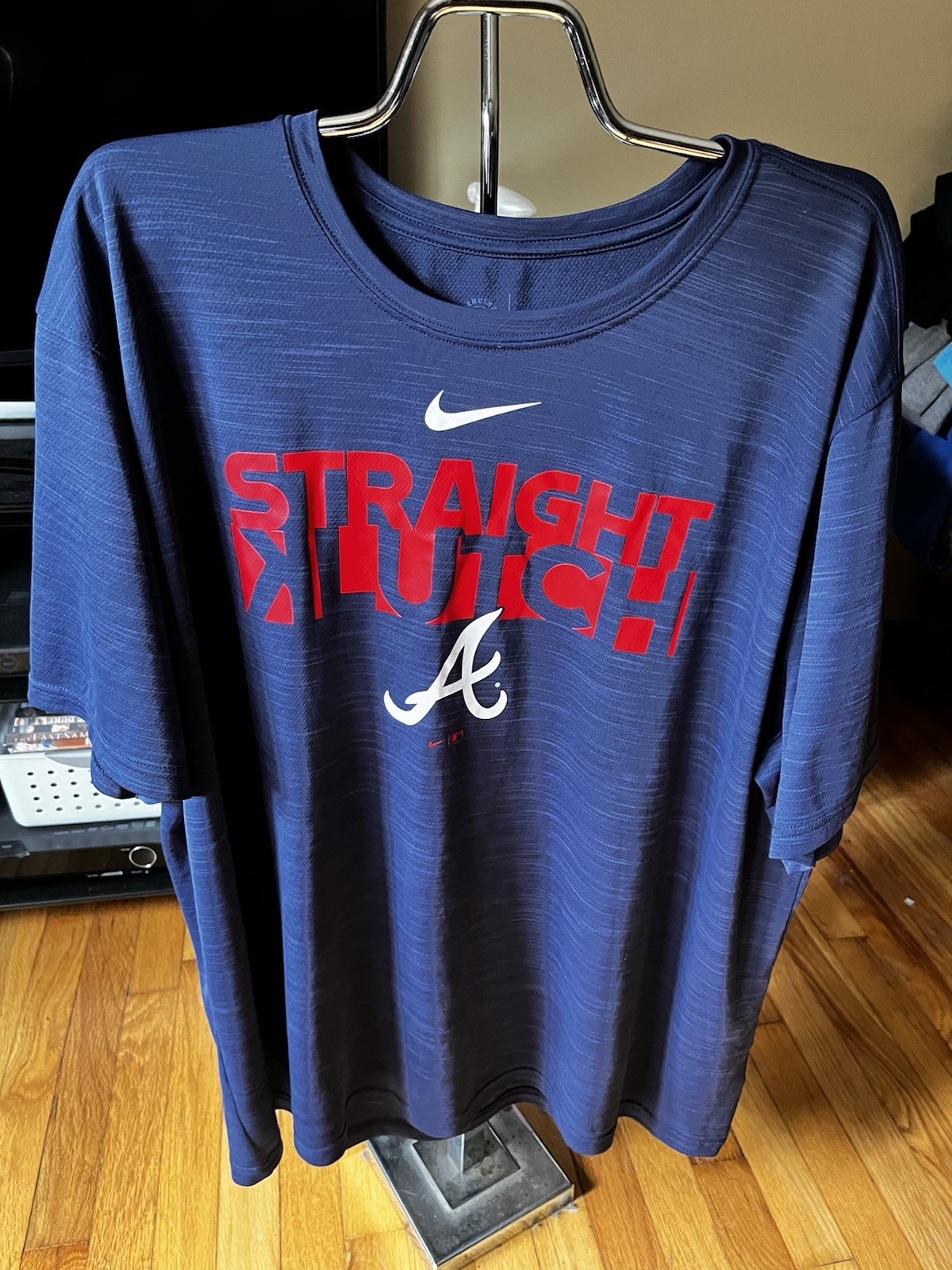 Nike Dri-Fit Genuine Merchandise Navy Straight Klutch Atlanta Braves T-Shirt XXL