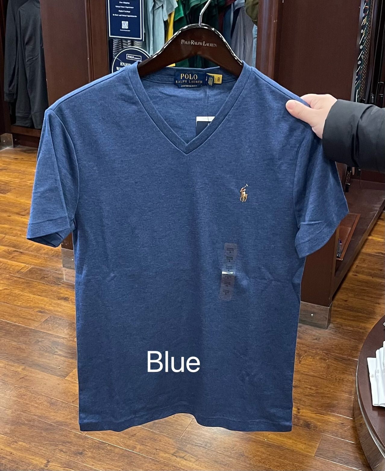 Polo Ralph Lauren Mens V neck short sleeve T shirt- Custom Slim Fit