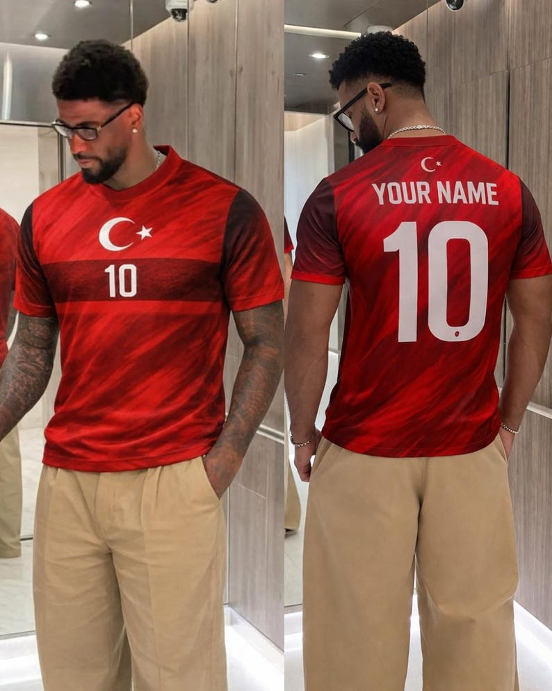Personalized Turkiye Soccer Fan 3D T-Shirt, Turkey Custom Name Number Football