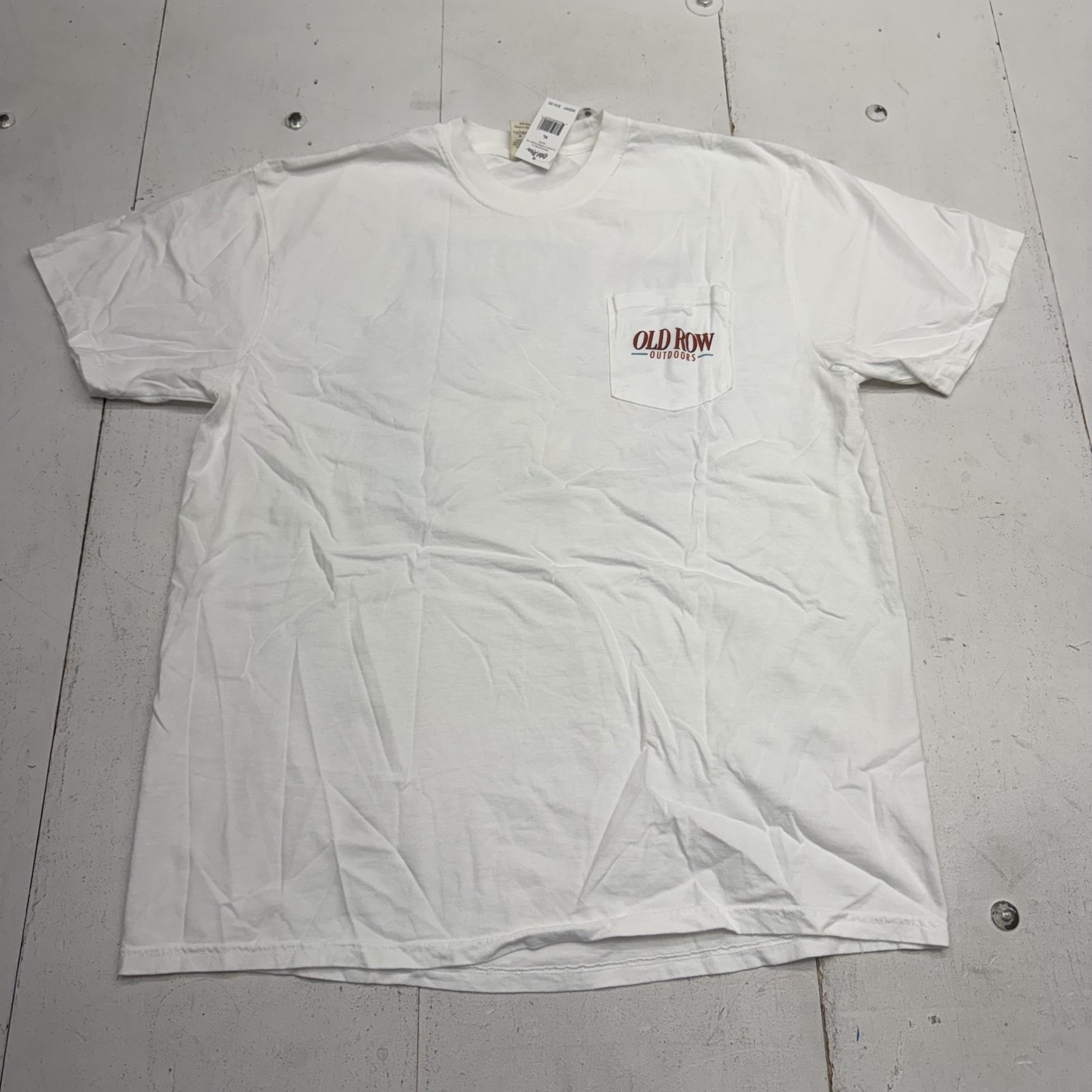 Comfort Colors Shirt Mens XL White Old Row Outdoors Lip Ripper Pocket Tee