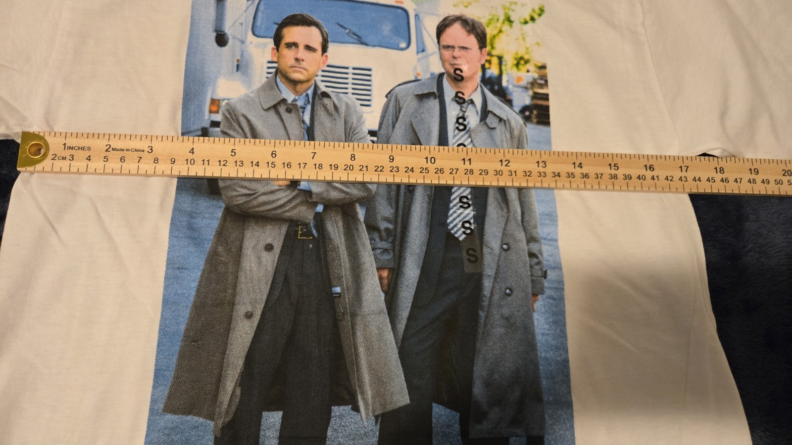 The Office Michael Scott & Dwight Schrute Trench Coat T-Shirt New w/tags Small