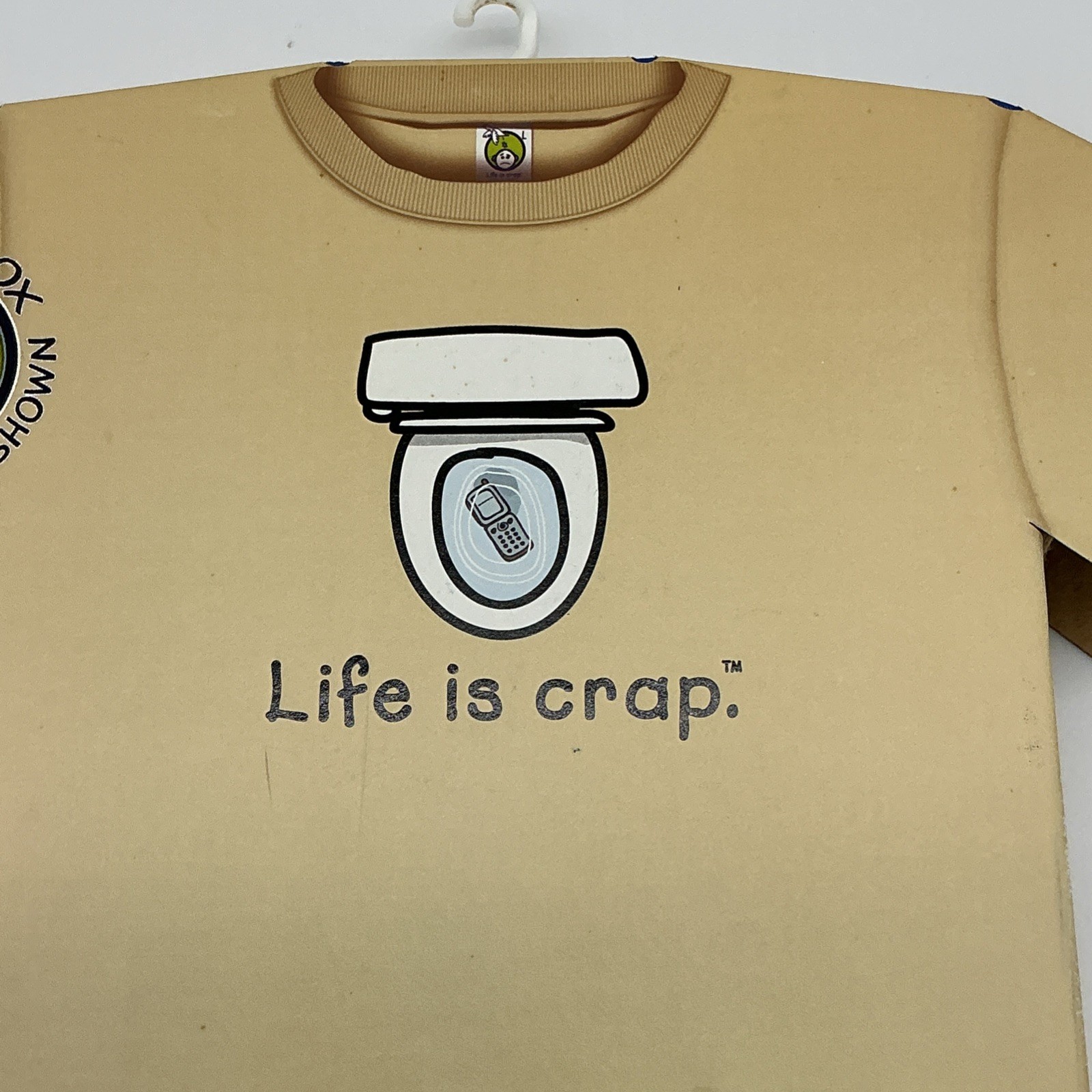 Unisex Large Life Is Crap Dropped Cellphone In Toilet Graphic T Shirt New In Box