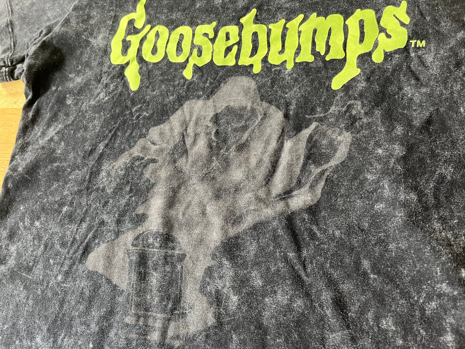 The Relaxed Tee x Goosebumps Logo Graphics Distressed Black Tshirt – Unisex XS