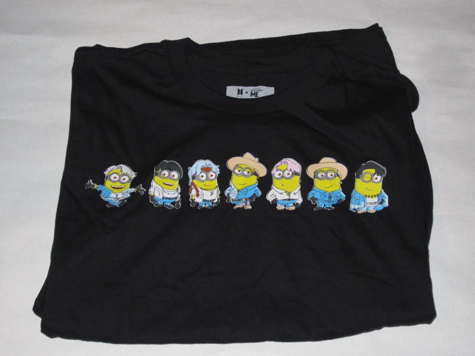 BTS x Despicable Me 4 Minions Group Shirt Black Adult XXL NEW!