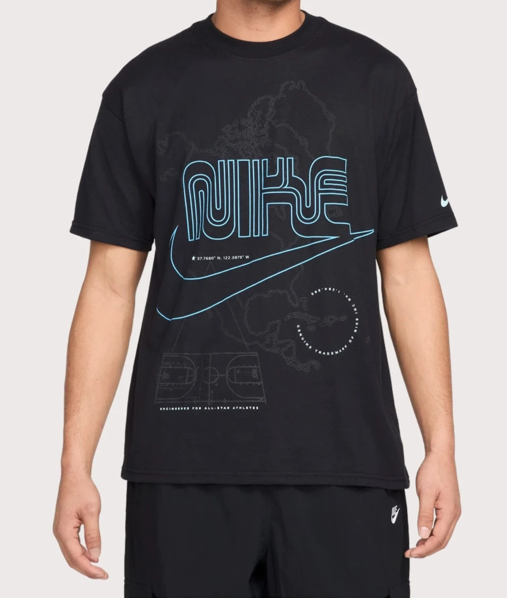 Nike Sportswear Men’s Black/Blue Max90 T-Shirt (HV4828-010) Size L – NWT