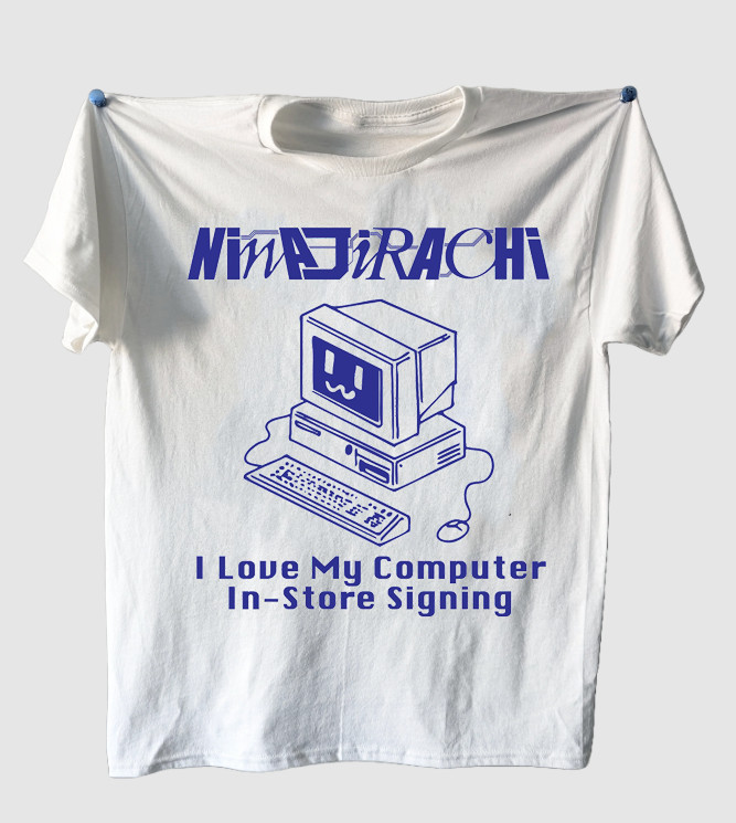 NinajirachI ALBUM I love my computer white T-shirt All sizes VDF053