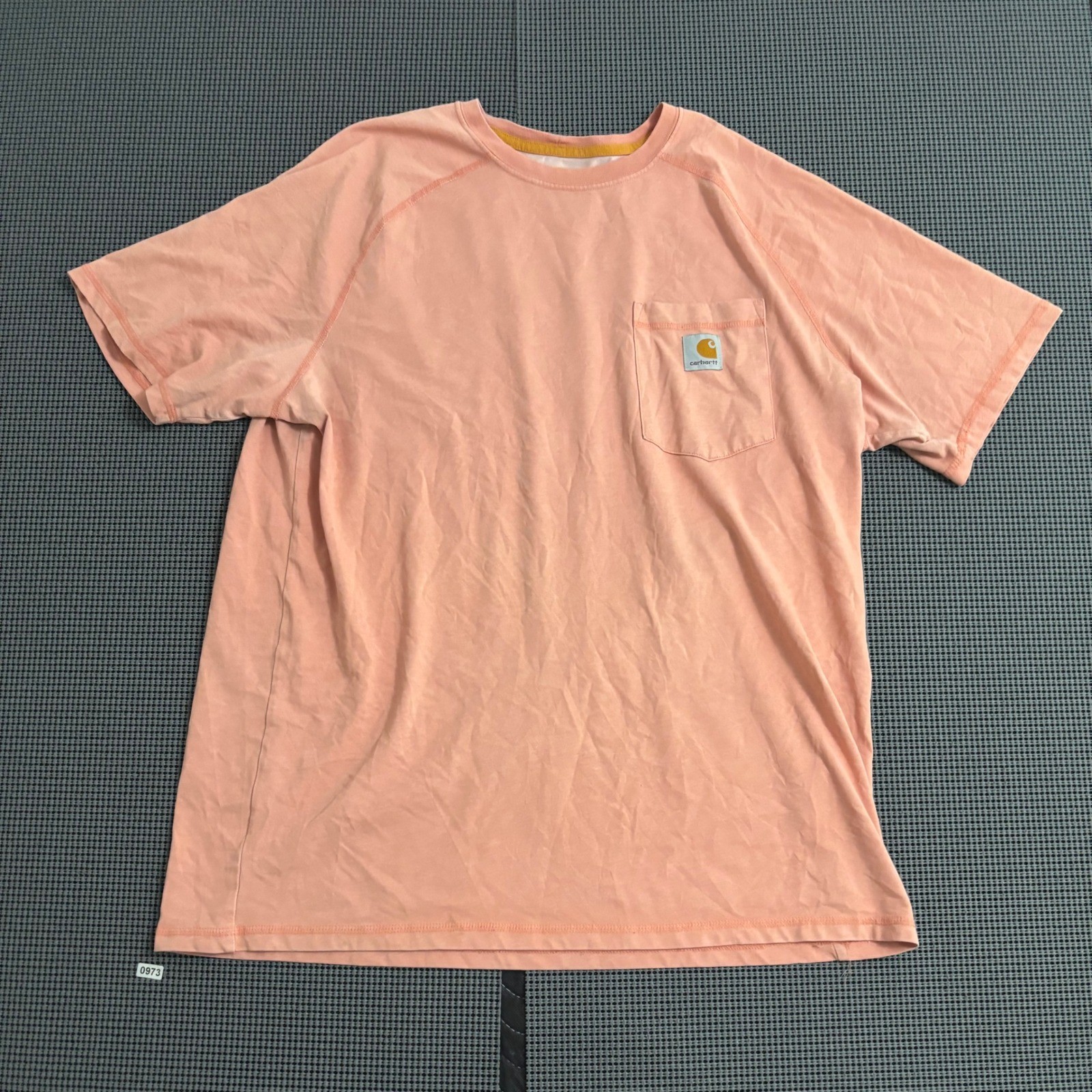 Carhartt Force Relaxed Fit Mens Peach Coral Heather Pocket T-Shirt Size Large