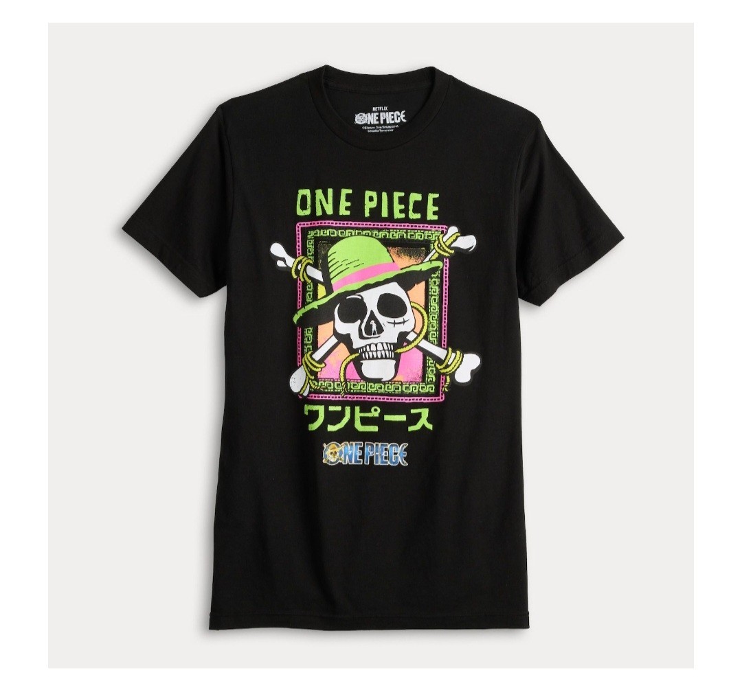 One Piece Netflix Short Sleeve Shirt NEW SEALED Adult Size Large Black Mens