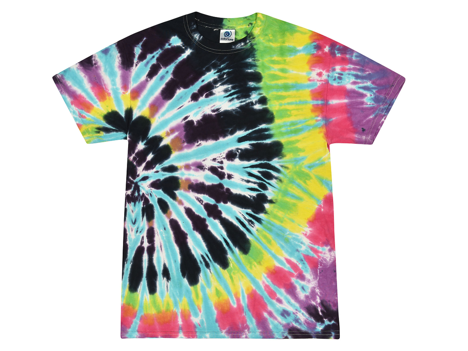 Multi-Color Tie Dye T-Shirts, Kids & Adults Short Sleeve Cotton Colortone