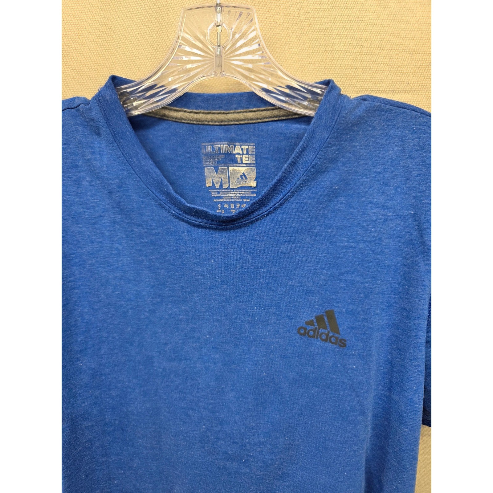 Adidas Ultimate Tee Mens Medium Blue Climalite Short Sleeve Performance T-Shirt