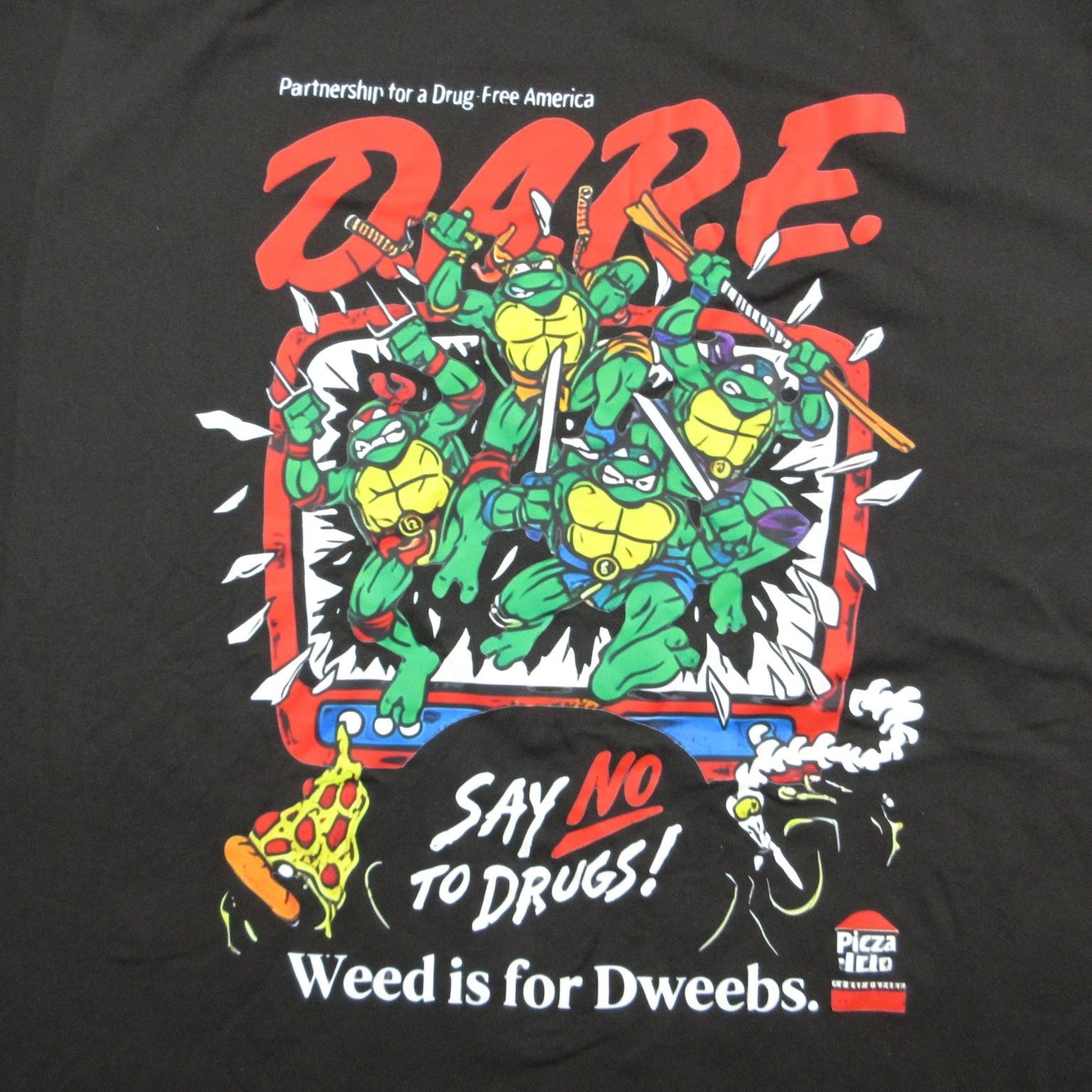D.A.R.E. Ninja Turtles Shirt Mens 2XL Black Say No To Drugs Tee