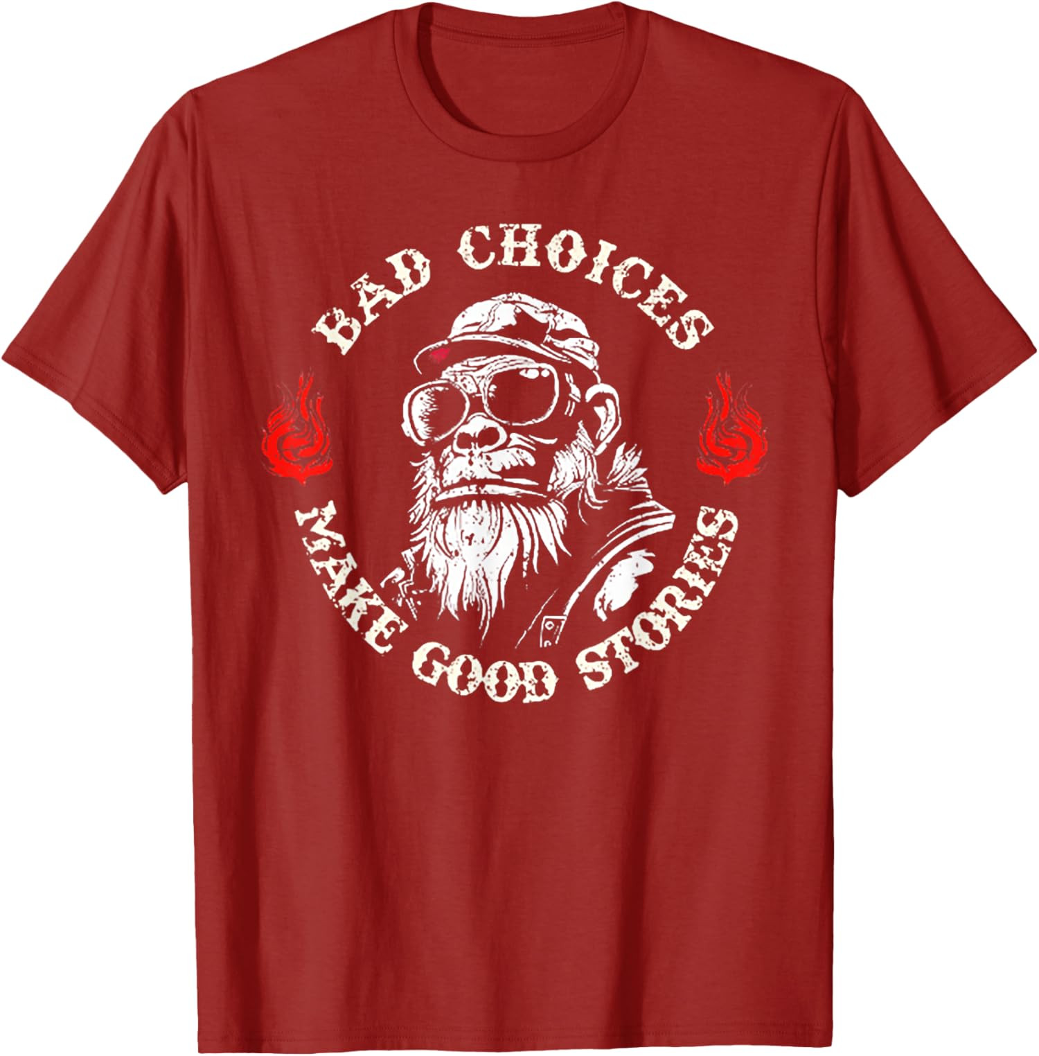 Monkey Bad Choices Make Good Stories Funny Present Unisex T-Shirt
