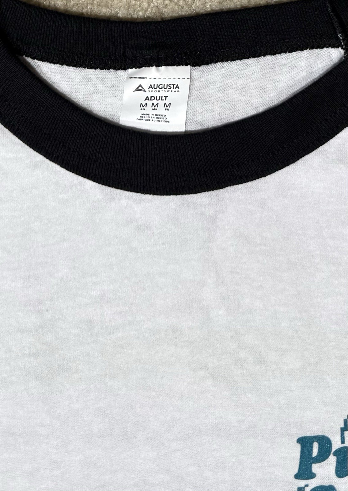 Mens Raglan Graphic T Shirt M Black 3/4 Sleeve Puffin Szn Augusta Sportswear
