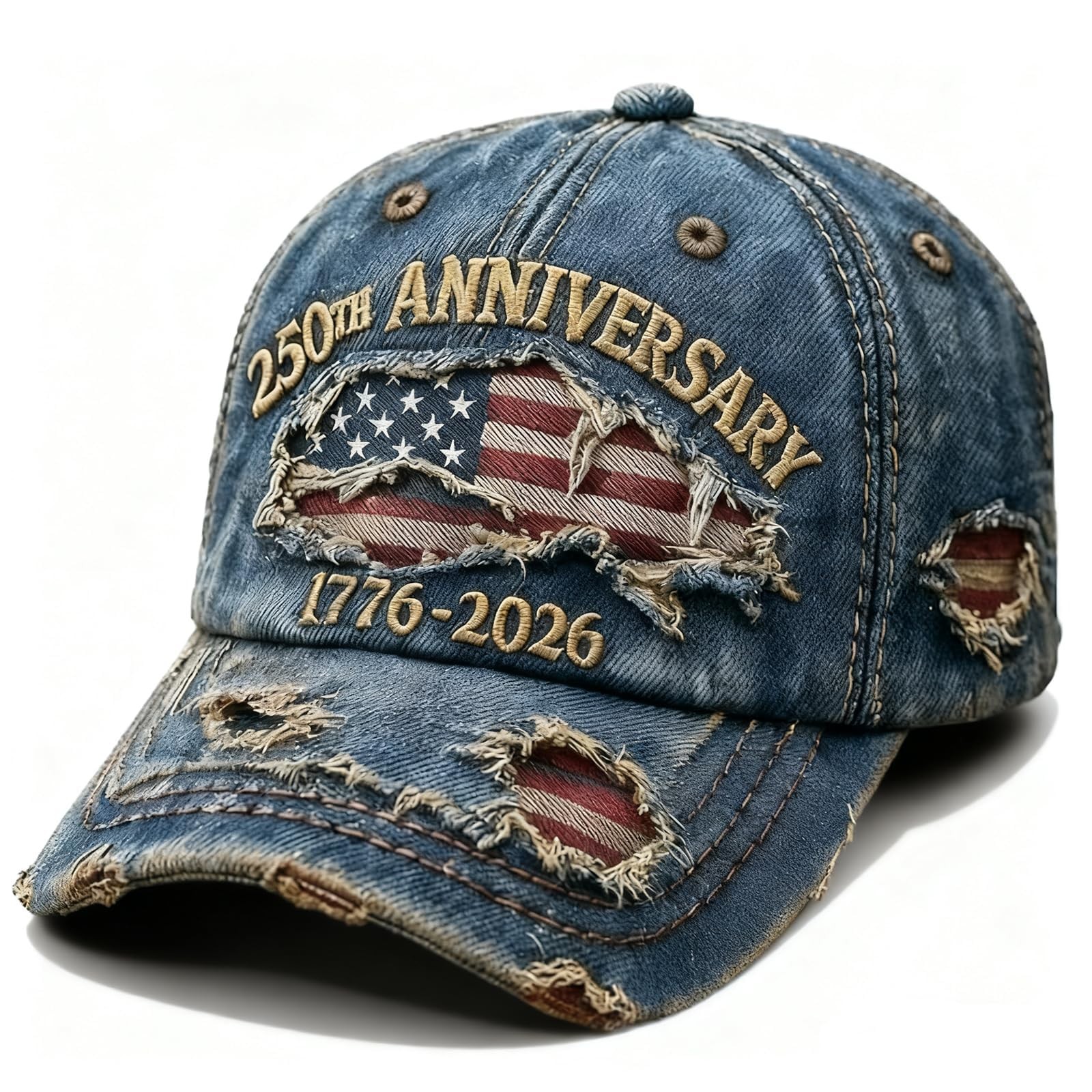 250 Anniversary USA Hat Adjustable Embroidered 250th Anniversary Patriotic Re…