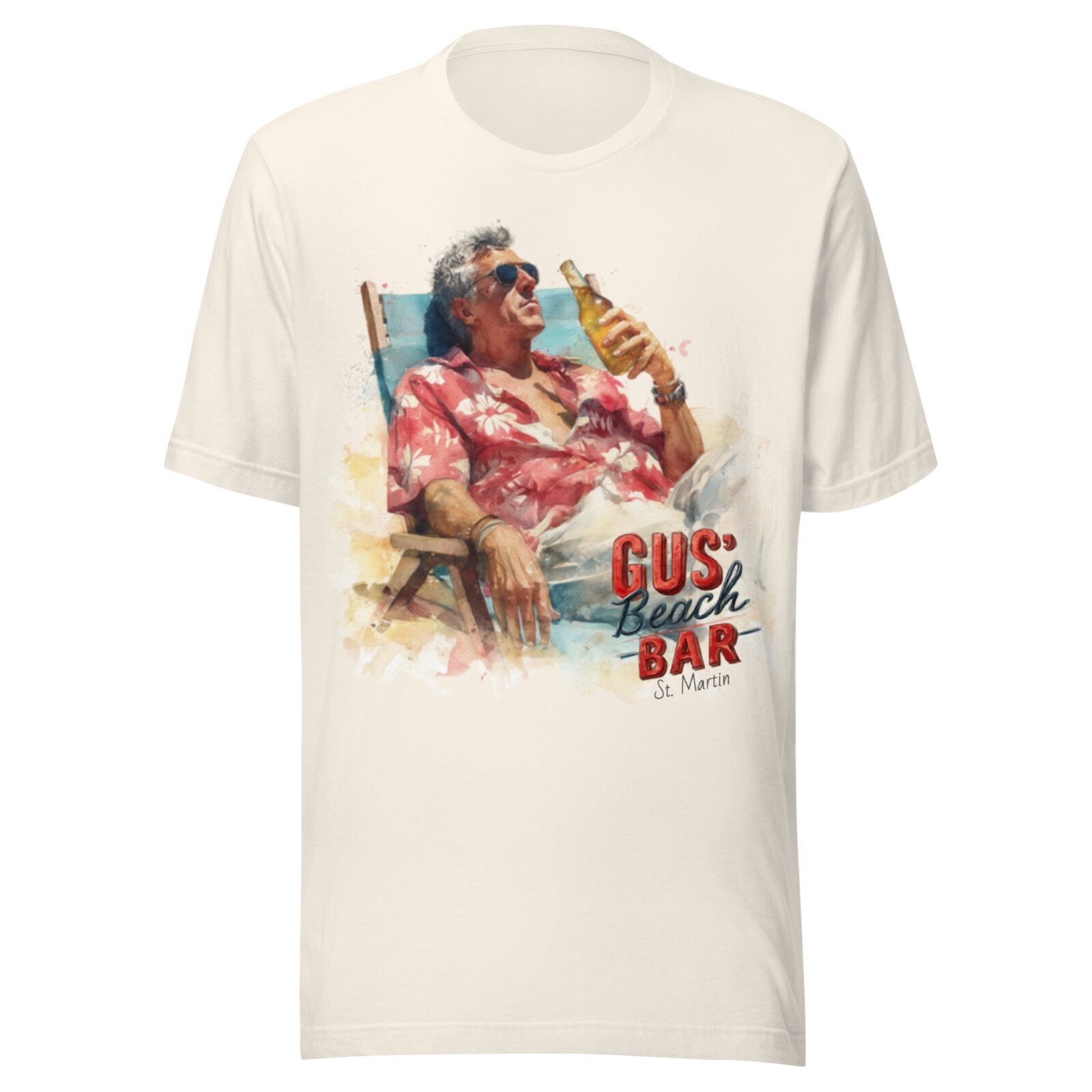 Vintage Shirt – ANTHONY BOURDAIN – GUS’ BEACH BAR – ST. MARTIN – VINTAGE WHITE