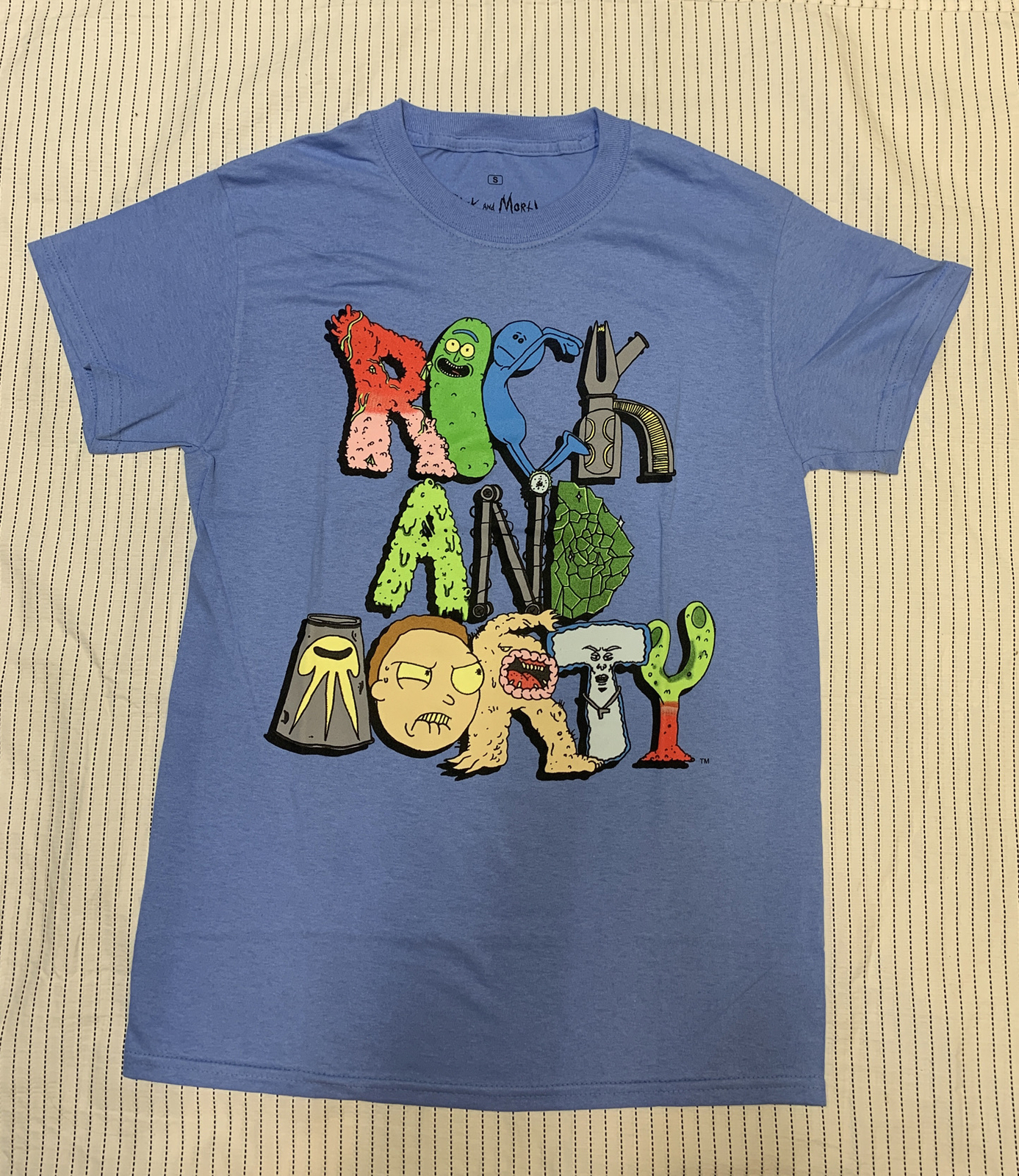 Rick And Morty Casual Men’s Graphic Tee Sky Blue Size SM,MD,LG XL And 2XL