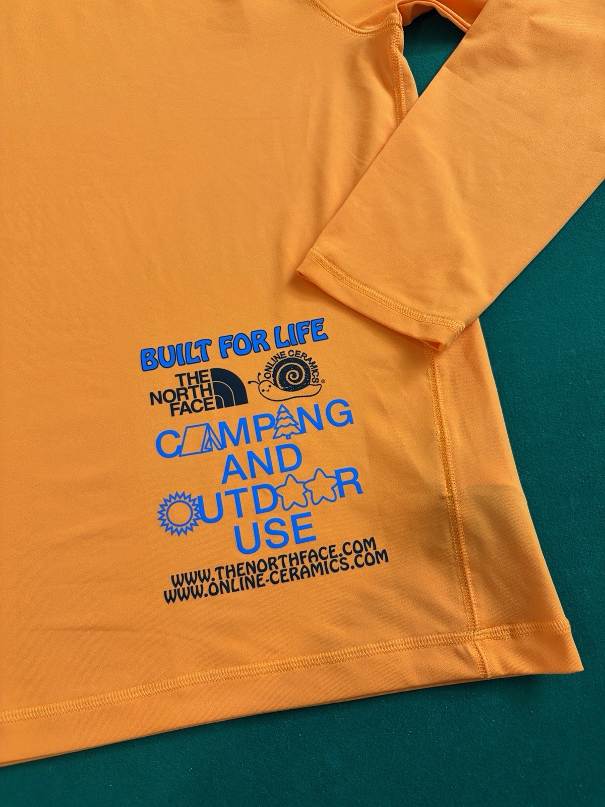 The North Face Online Ceramics Shirt Men Medium Orange LS Water Top Outdoors UPF