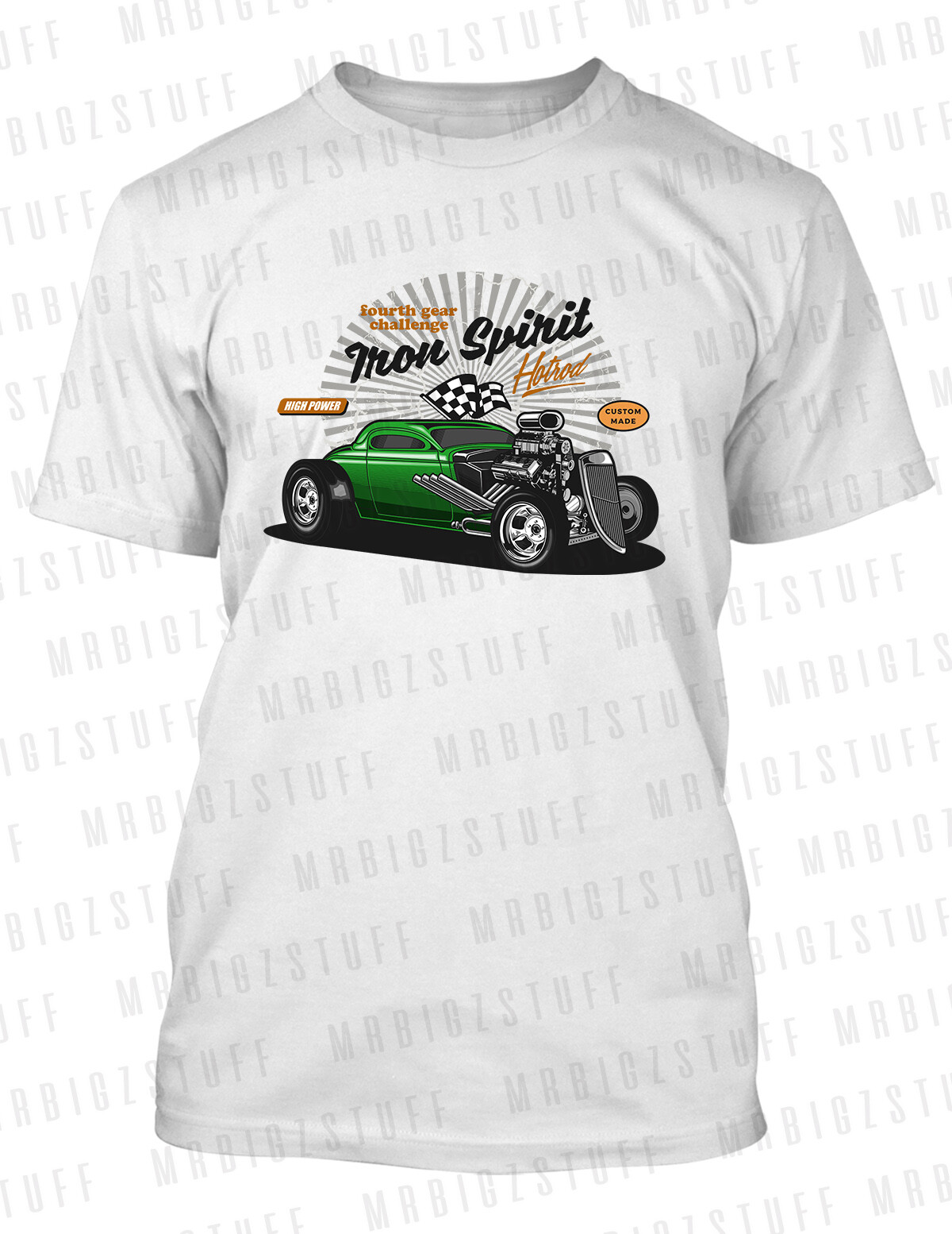 Hot Rod 1 Spirit Racing Tee Shirt Big Tall Graphic Pro Club Shaka RTP T