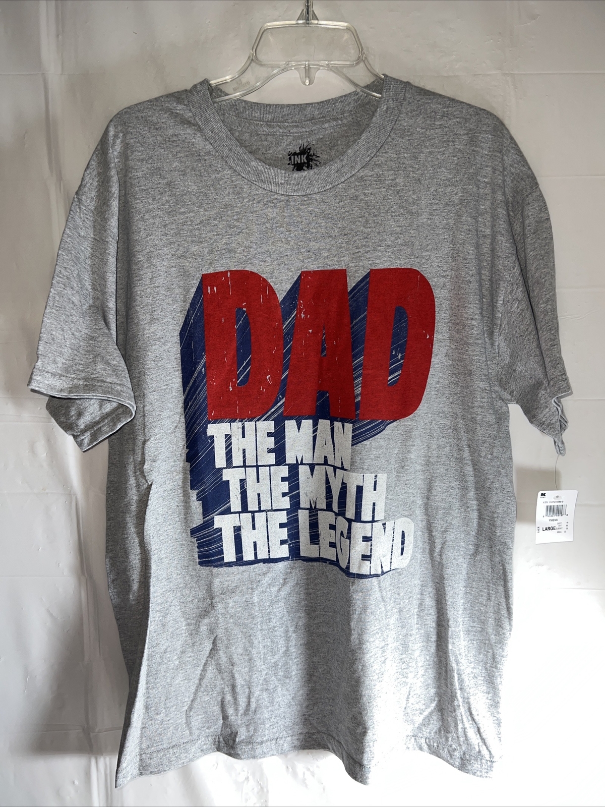 Ink Inc Dad Short Sleeve Graphic T-Shirt Men’s Size Large L Gray