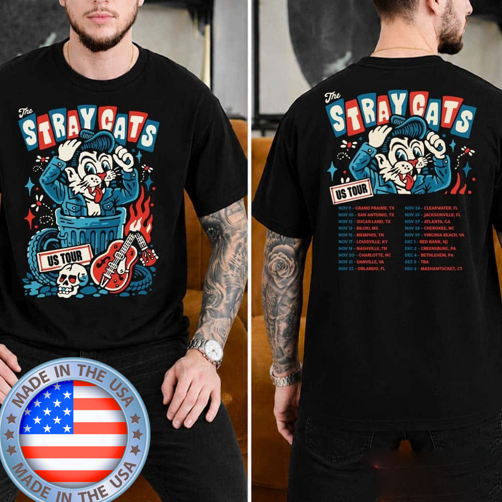The Stray Cats 2026 US Fall Tour Dates List For November 9 In Grand T-Shirt