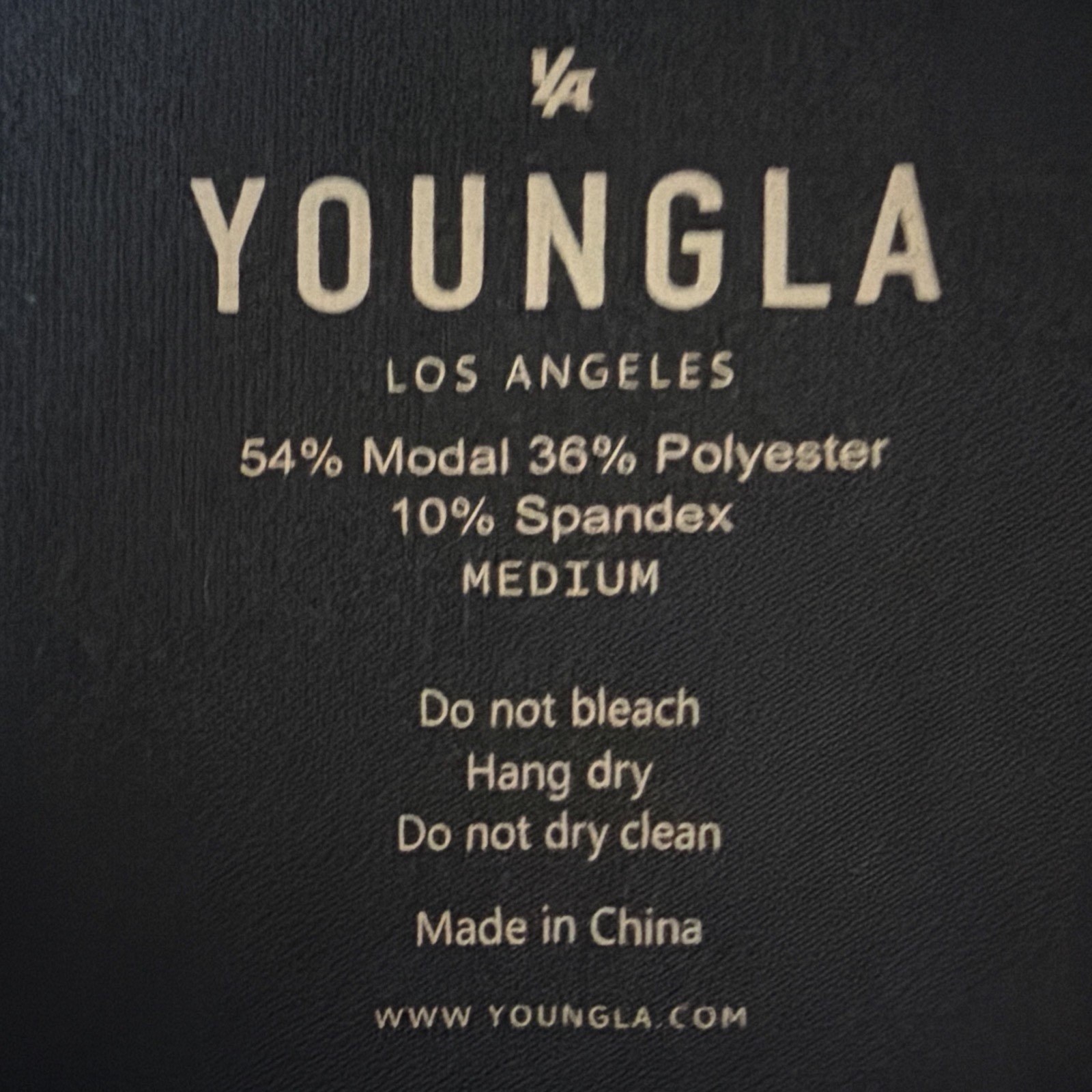 YoungLA Mens Medium Blue Modal Polyester Spandex Oversized Henley T-Shirt