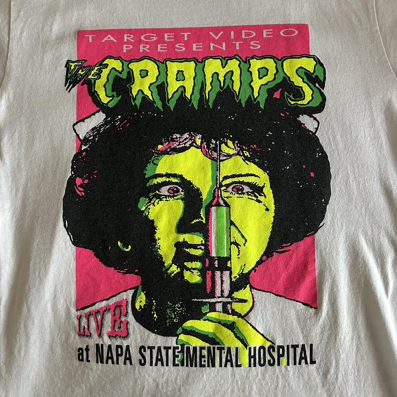 Rare The Cramps band Live At Napa white short sleeve Remake T shirt NH14604