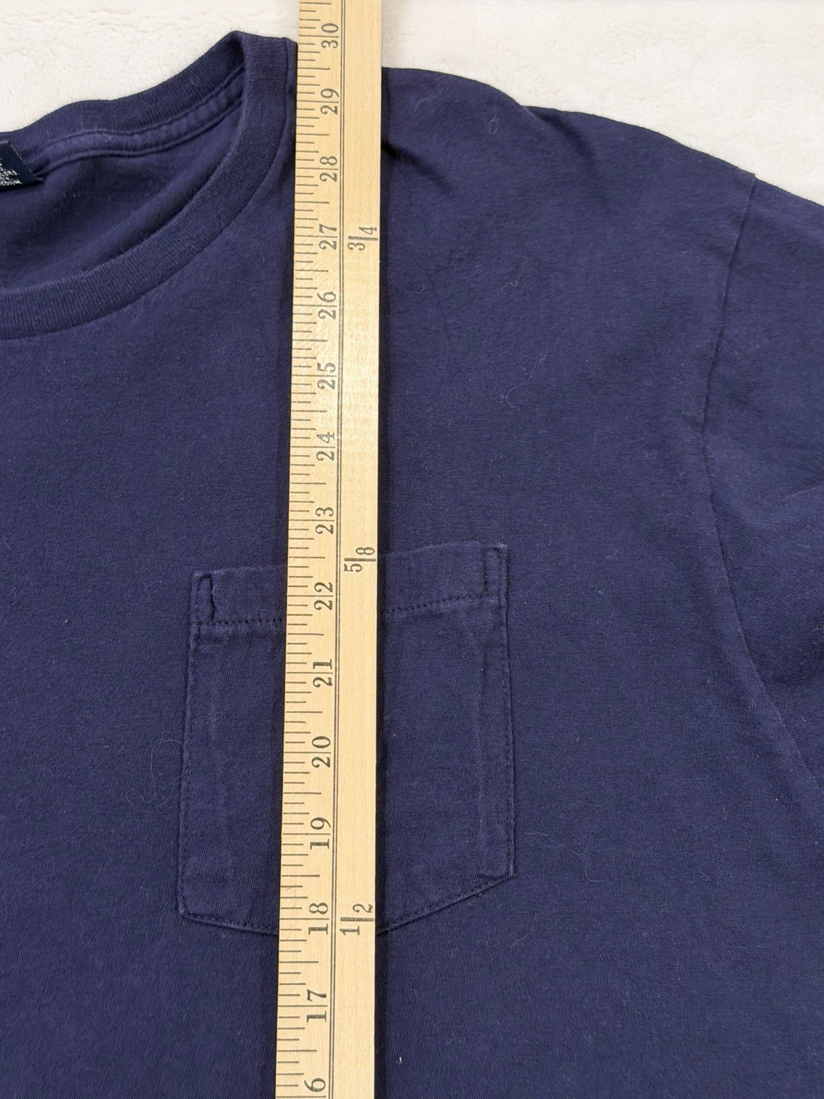 VTG 90s Polo Ralph Lauren Pocket Long Sleeve T-Shirt Mens L Navy Red Pony Preppy