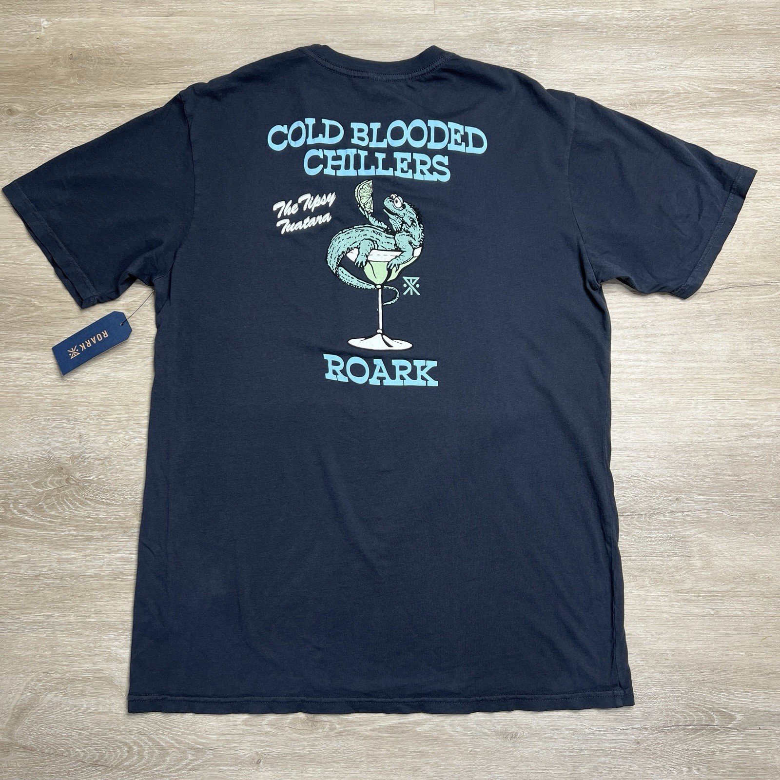 Roark Just Chillin The Chase Graphic Tshirt Black Mens Size Medium NWT