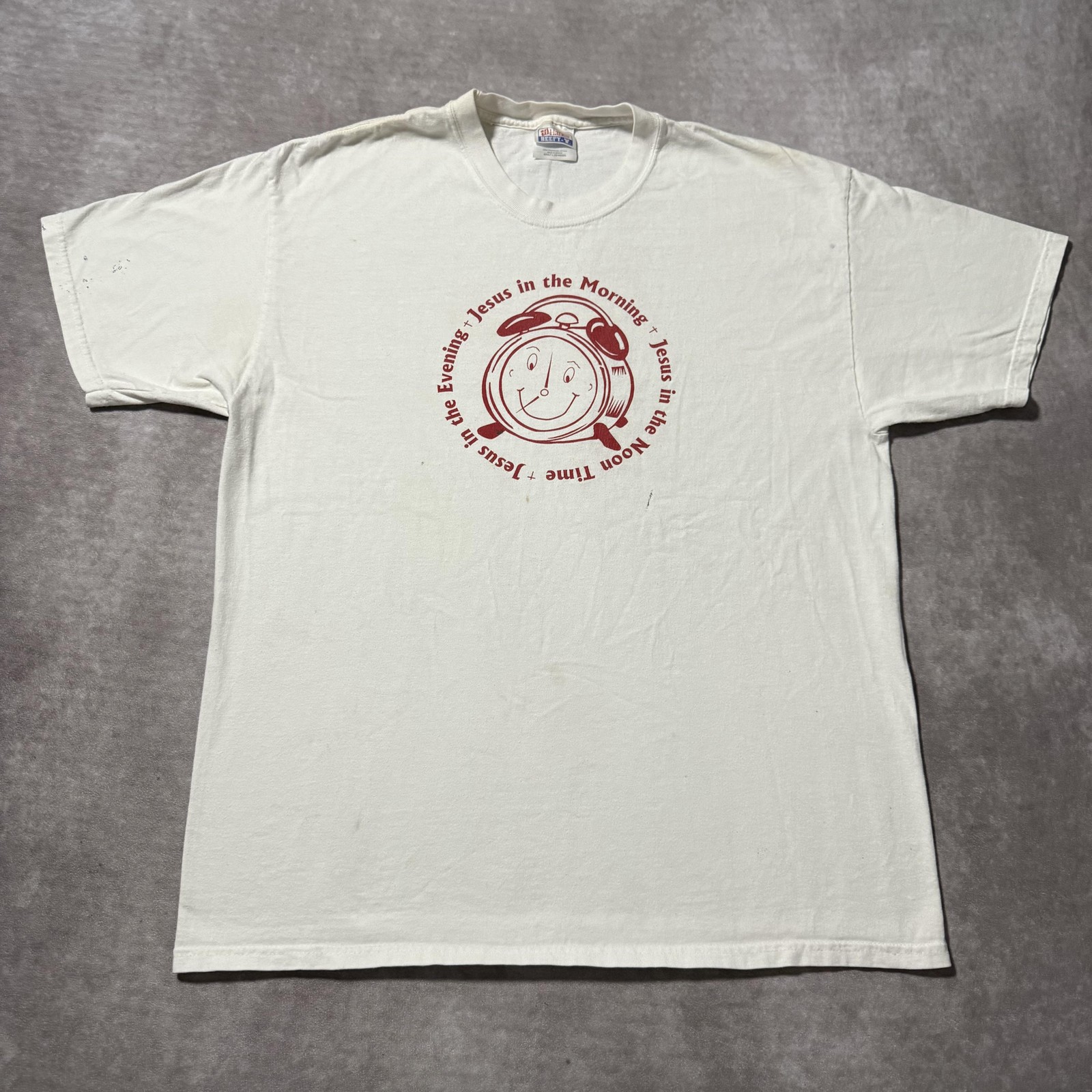 Vintage 90s Jesus 24-7 Shirt Mens L White Christian Clock Funny Graphic Tee
