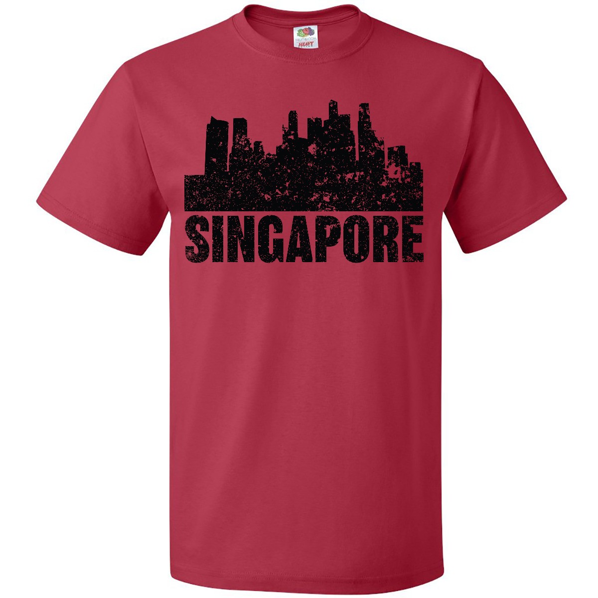 Inktastic Singapore City Skyline With Grunge T-Shirt Skylines Malaysia Asia Mens