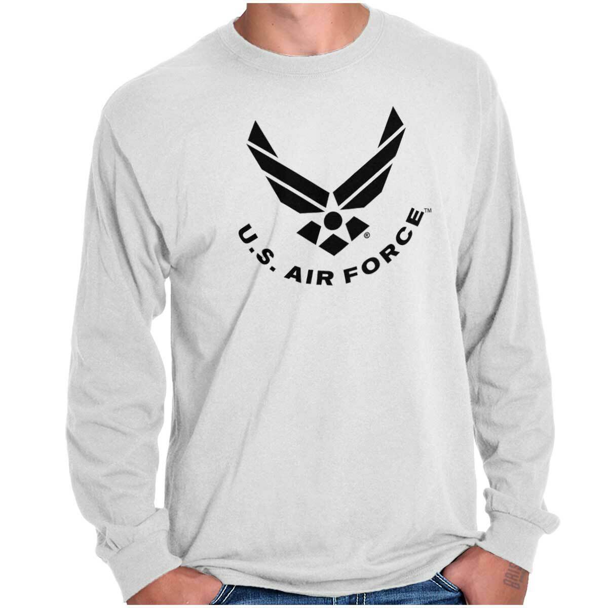 USAF US Air Force Military Arnold Wings Logo Long Sleeve Tshirt for Men or Women