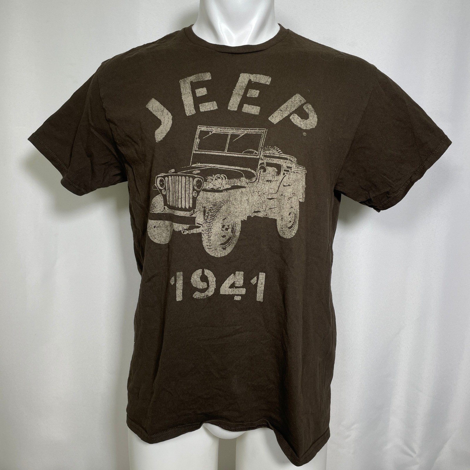 Jeep Willys Since 1941 Spirit Vintage Brown T-Shirt Men’s LARGE