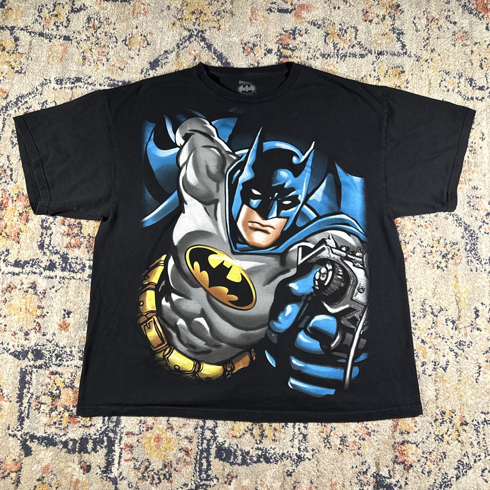 Vtg 09 Silver Age Batman All Over Print Men’s XL Shirt Black DC Comics