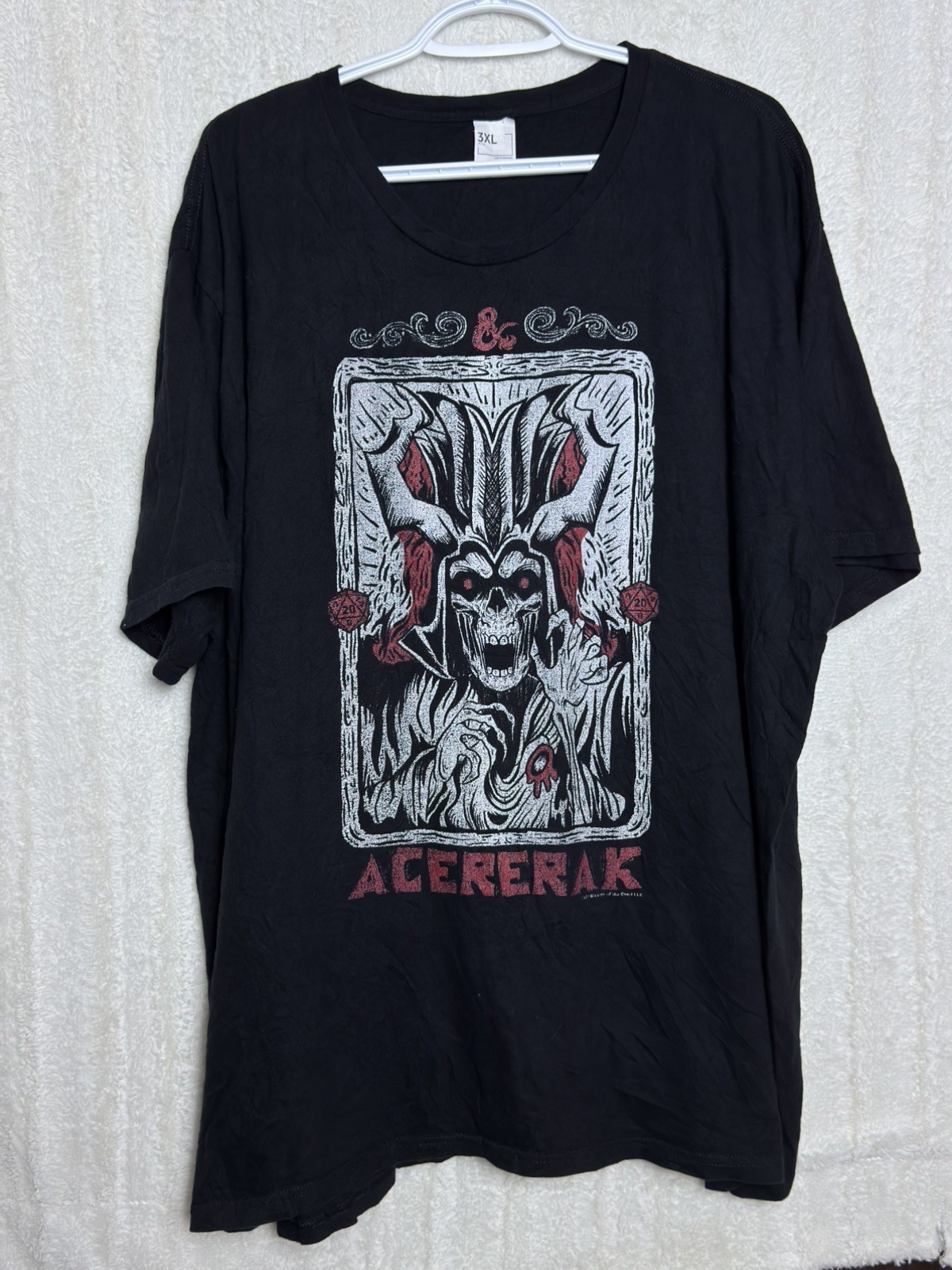 Dungeons & Dragons Acererak Demilich Card T-Shirt Men’s 3XL Black DND Gaming Tee